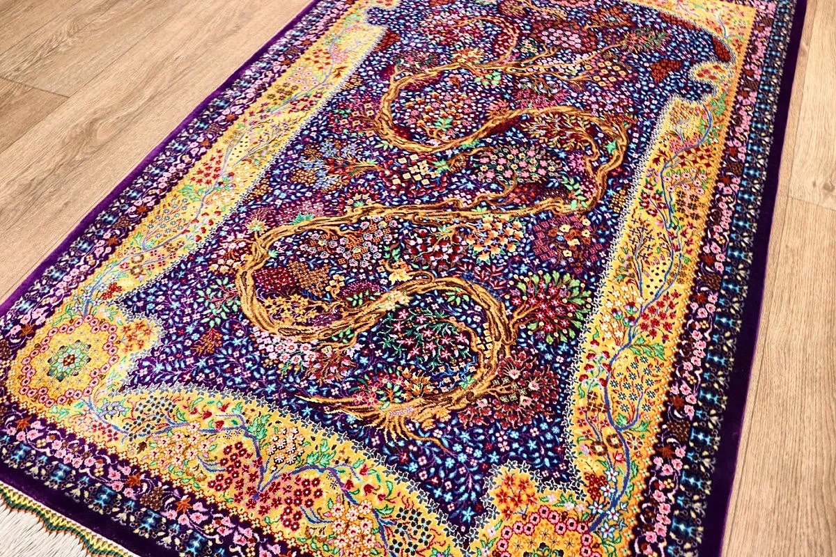 Ghom Perserteppich aus Iran, 123 × 80 cm
