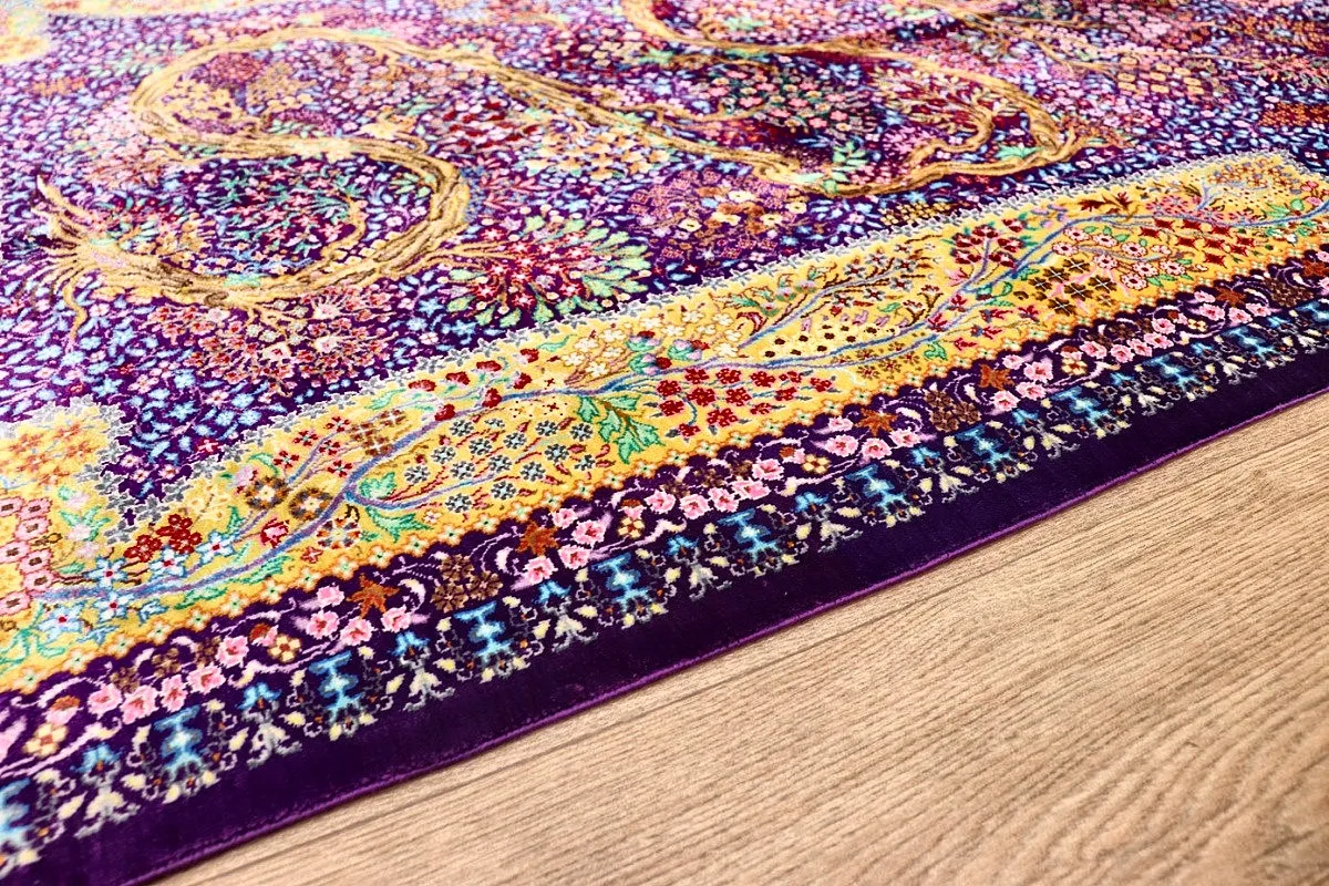 Ghom Perserteppich aus Iran, 123 × 80 cm