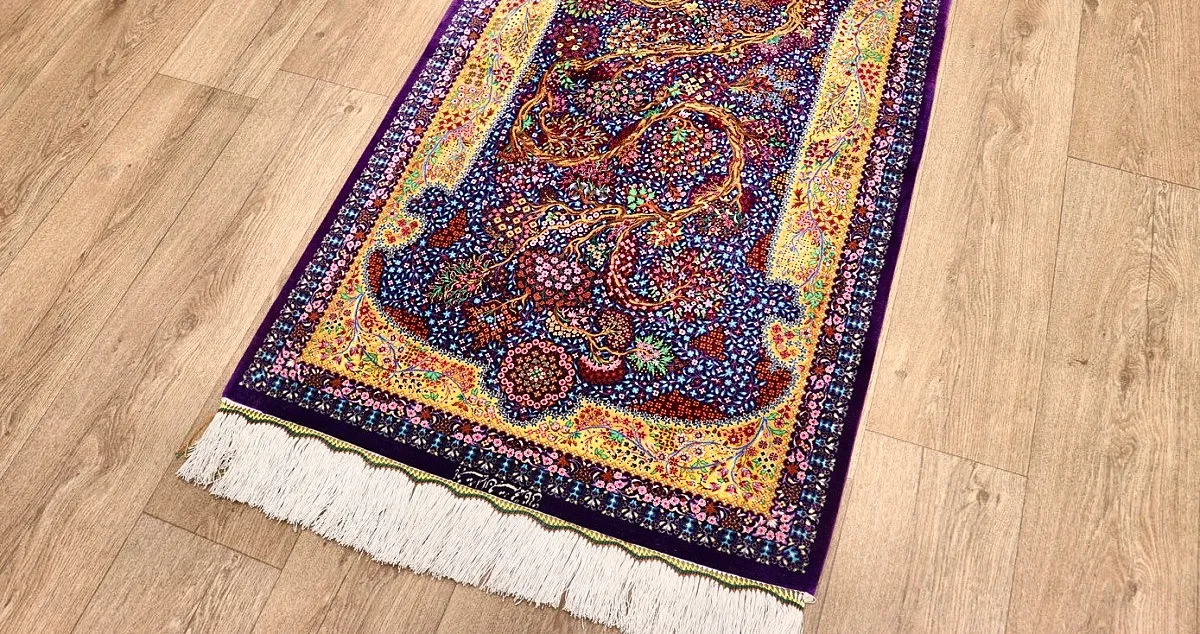 Ghom Perserteppich aus Iran, 123 × 80 cm