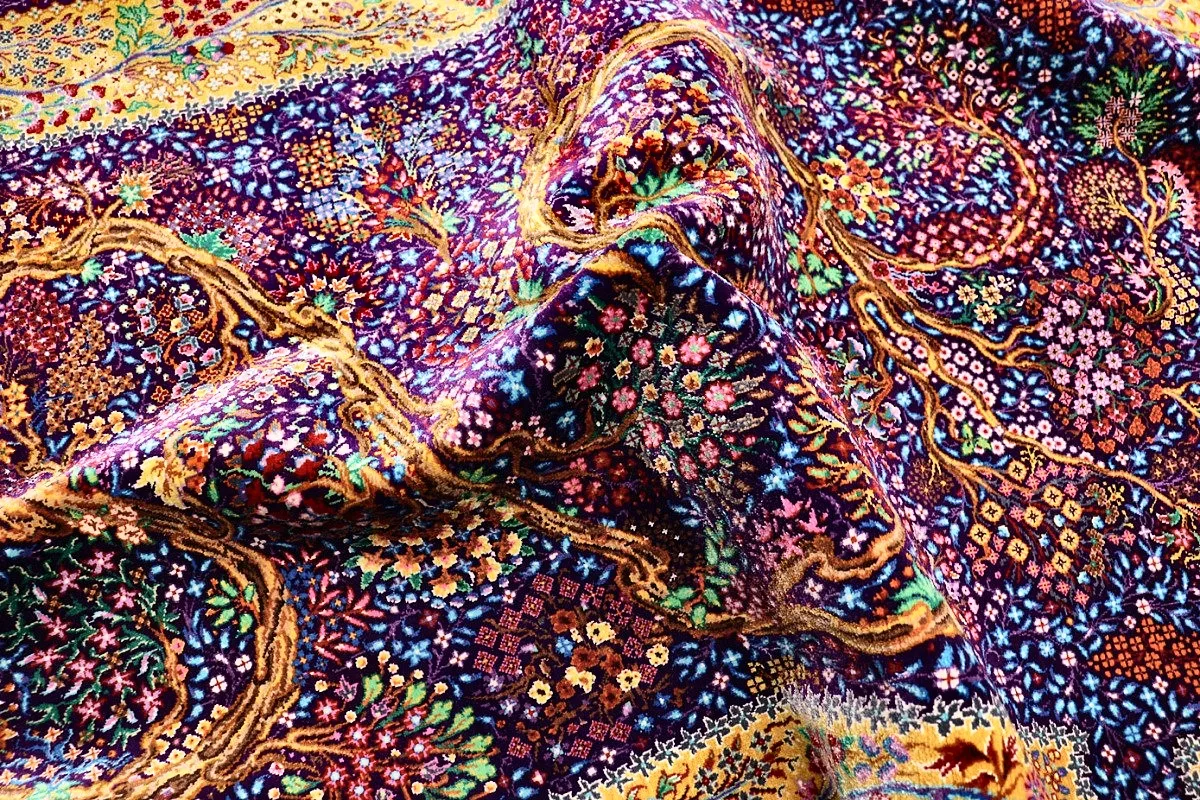 Ghom Perserteppich aus Iran, 123 × 80 cm