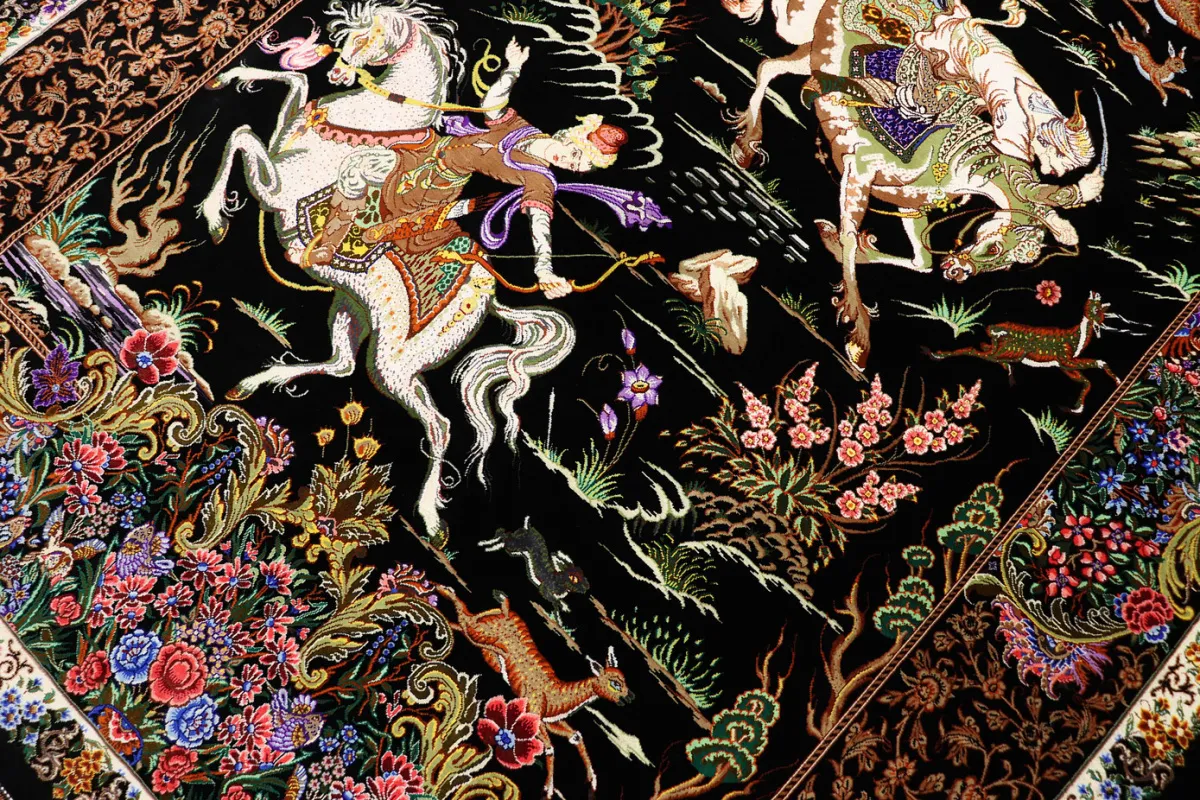 Ghom Perserteppich aus Iran, 200 × 137 cm