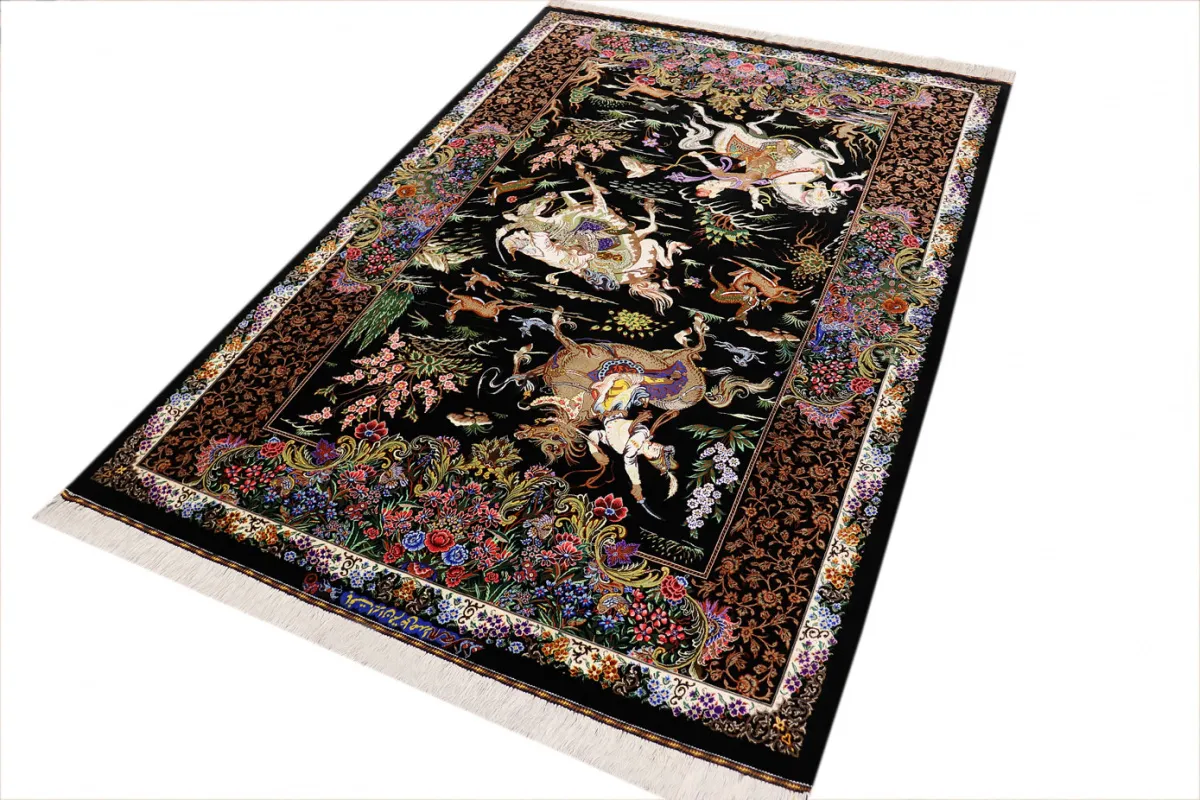 Ghom Perserteppich aus Iran, 200 × 137 cm