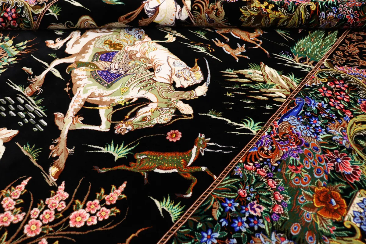Ghom Perserteppich aus Iran, 200 × 137 cm