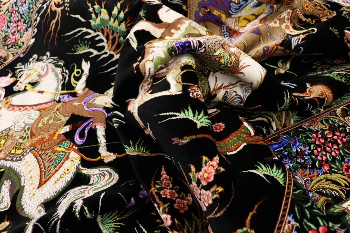 Ghom Perserteppich aus Iran, 200 × 137 cm