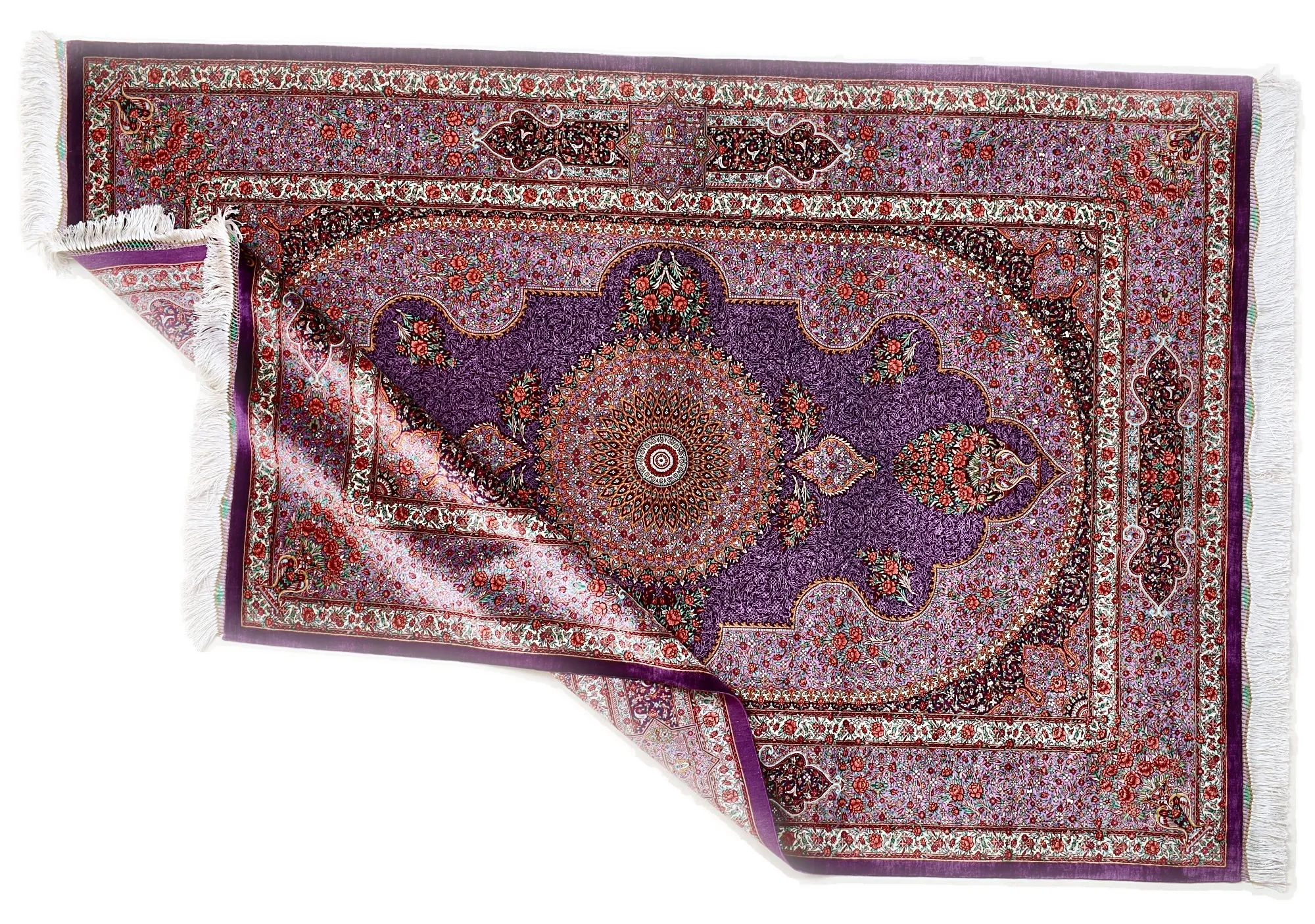 Ghom Perserteppich aus Iran, 197 × 130 cm