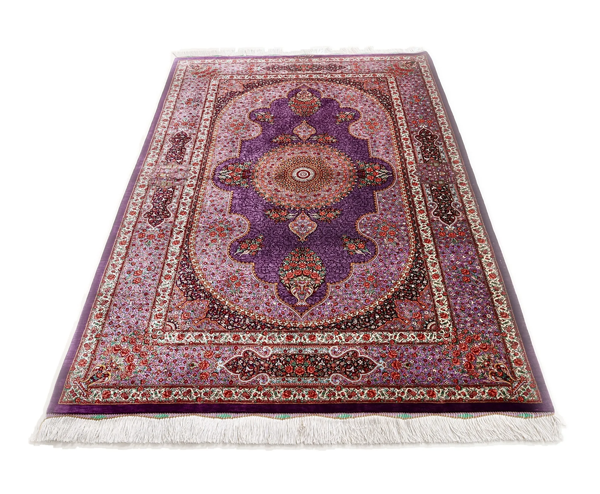 Ghom Perserteppich aus Iran, 197 × 130 cm