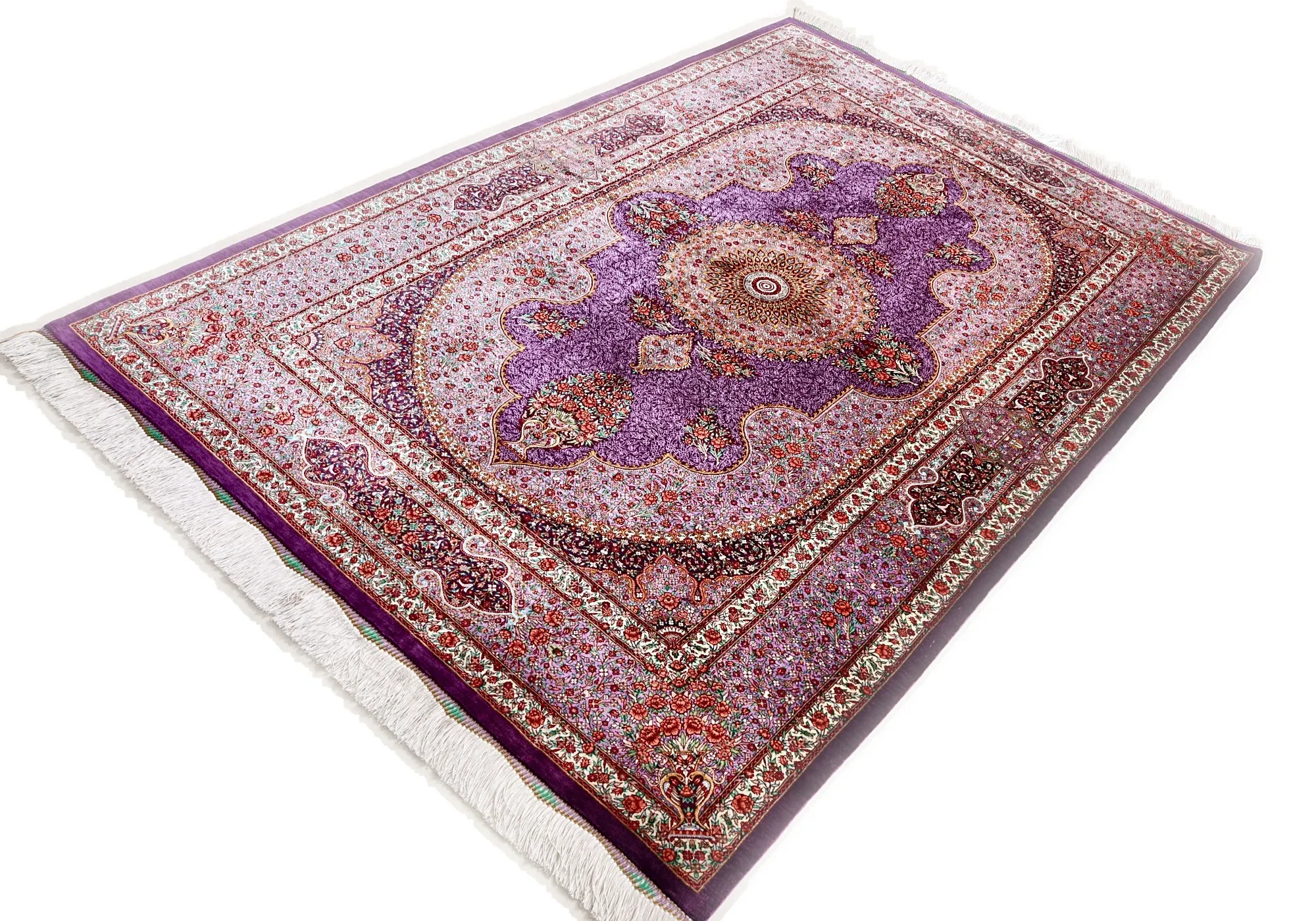 Ghom Perserteppich aus Iran, 197 × 130 cm