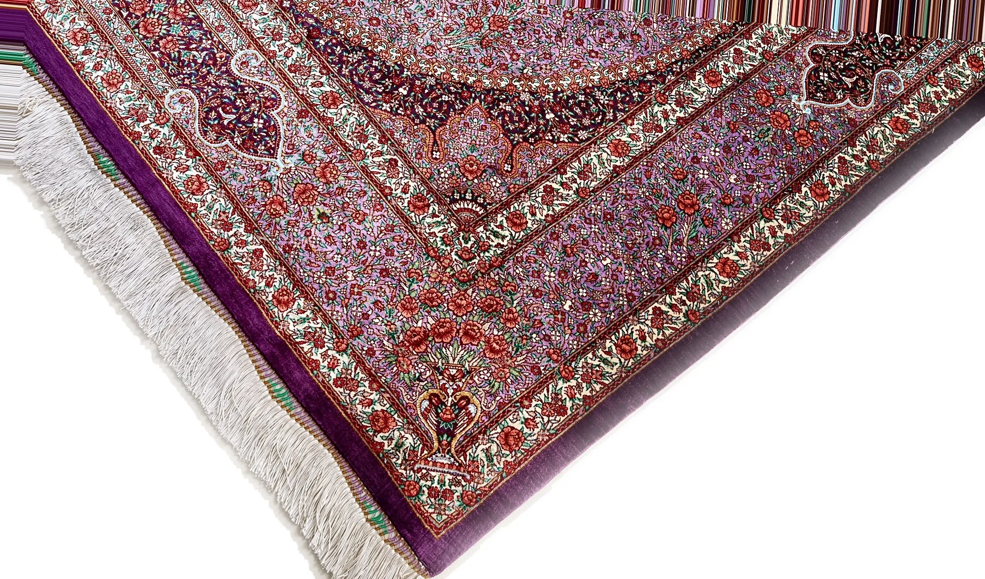 Ghom Perserteppich aus Iran, 197 × 130 cm
