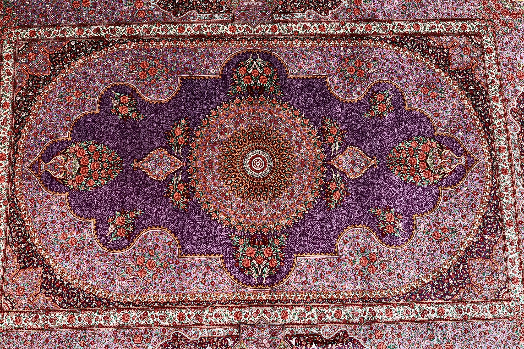 Ghom Perserteppich aus Iran, 197 × 130 cm