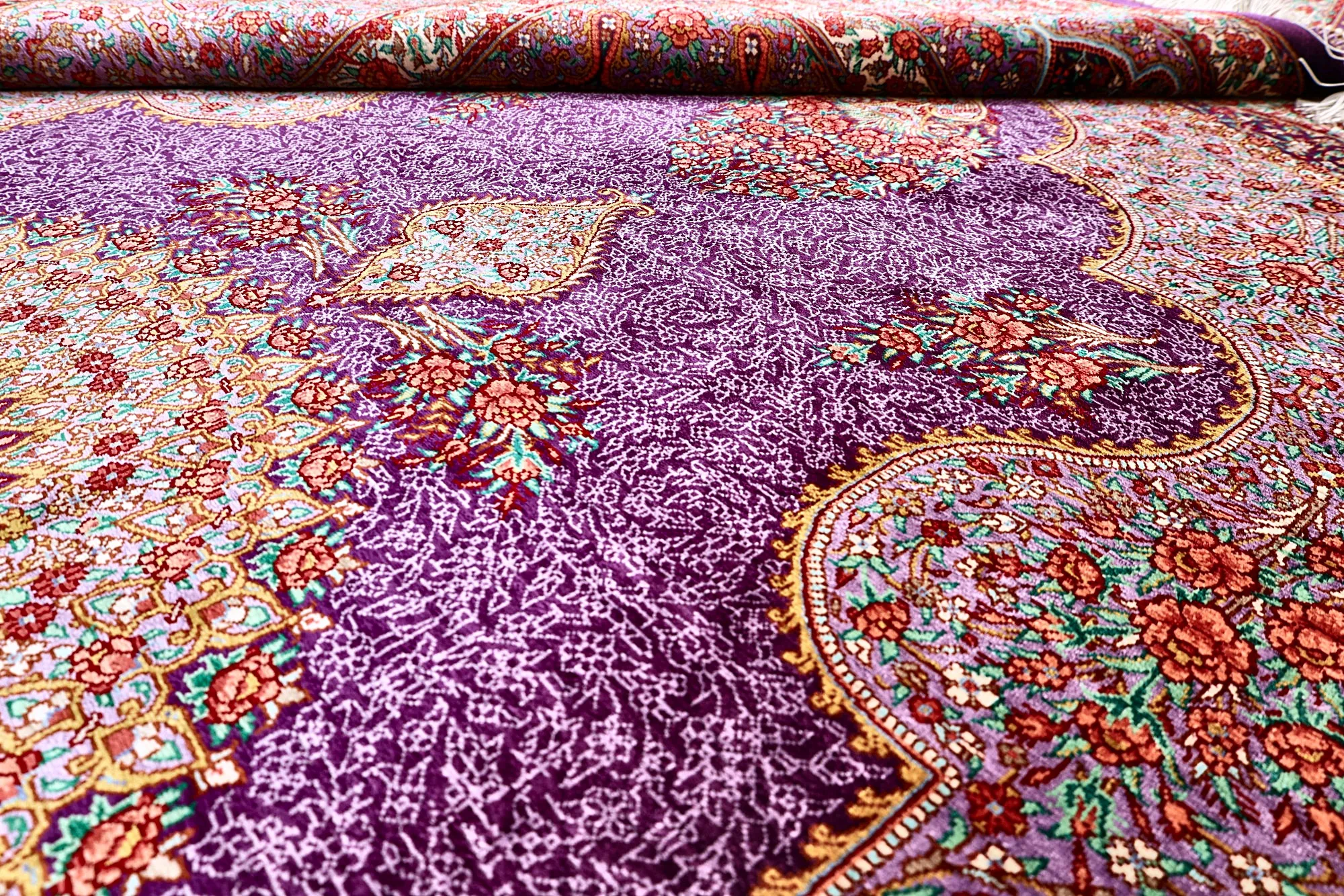 Ghom Perserteppich aus Iran, 197 × 130 cm