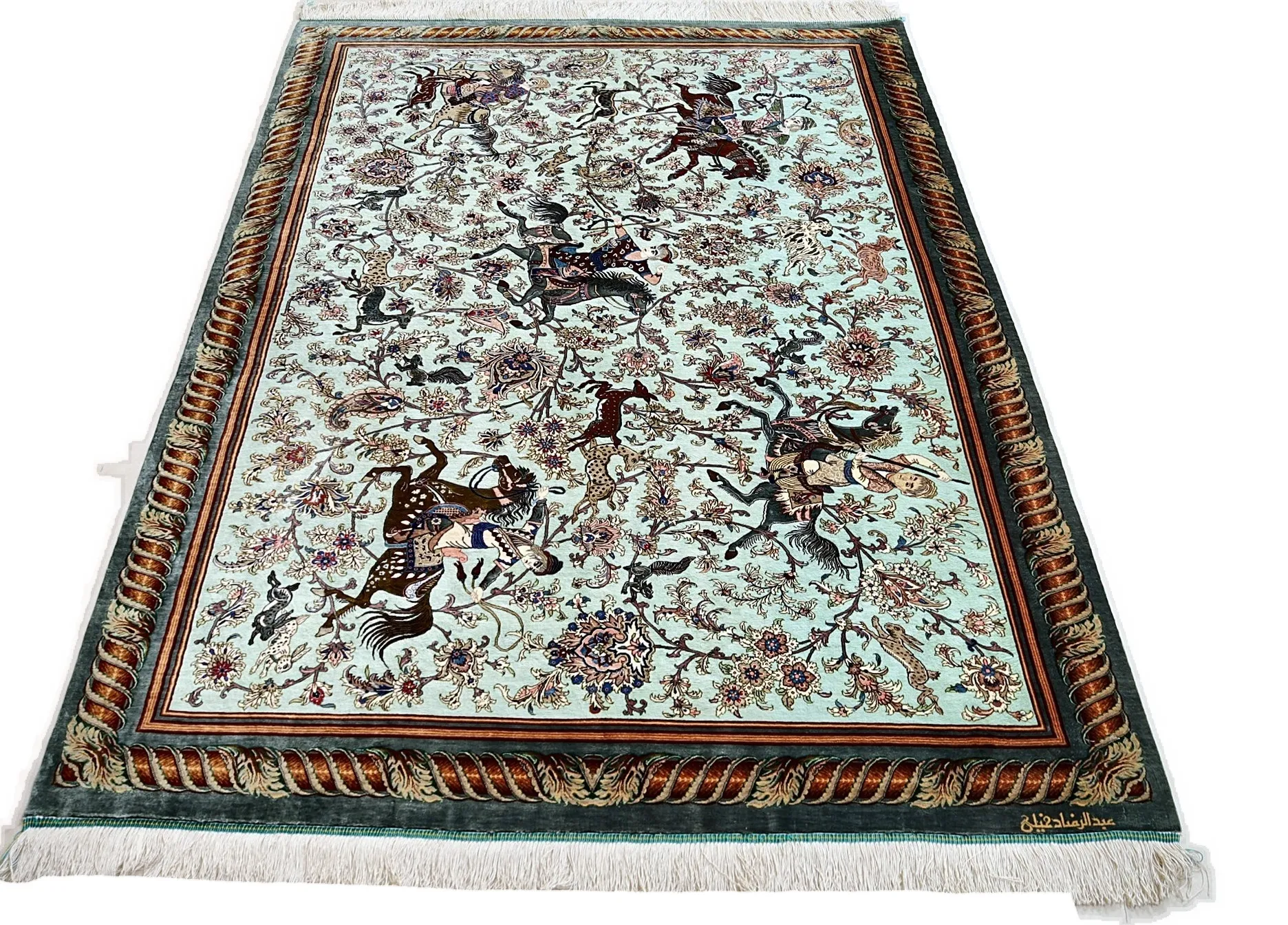 Handgeknüpfter Ghom Perserteppich 202 × 138 cm