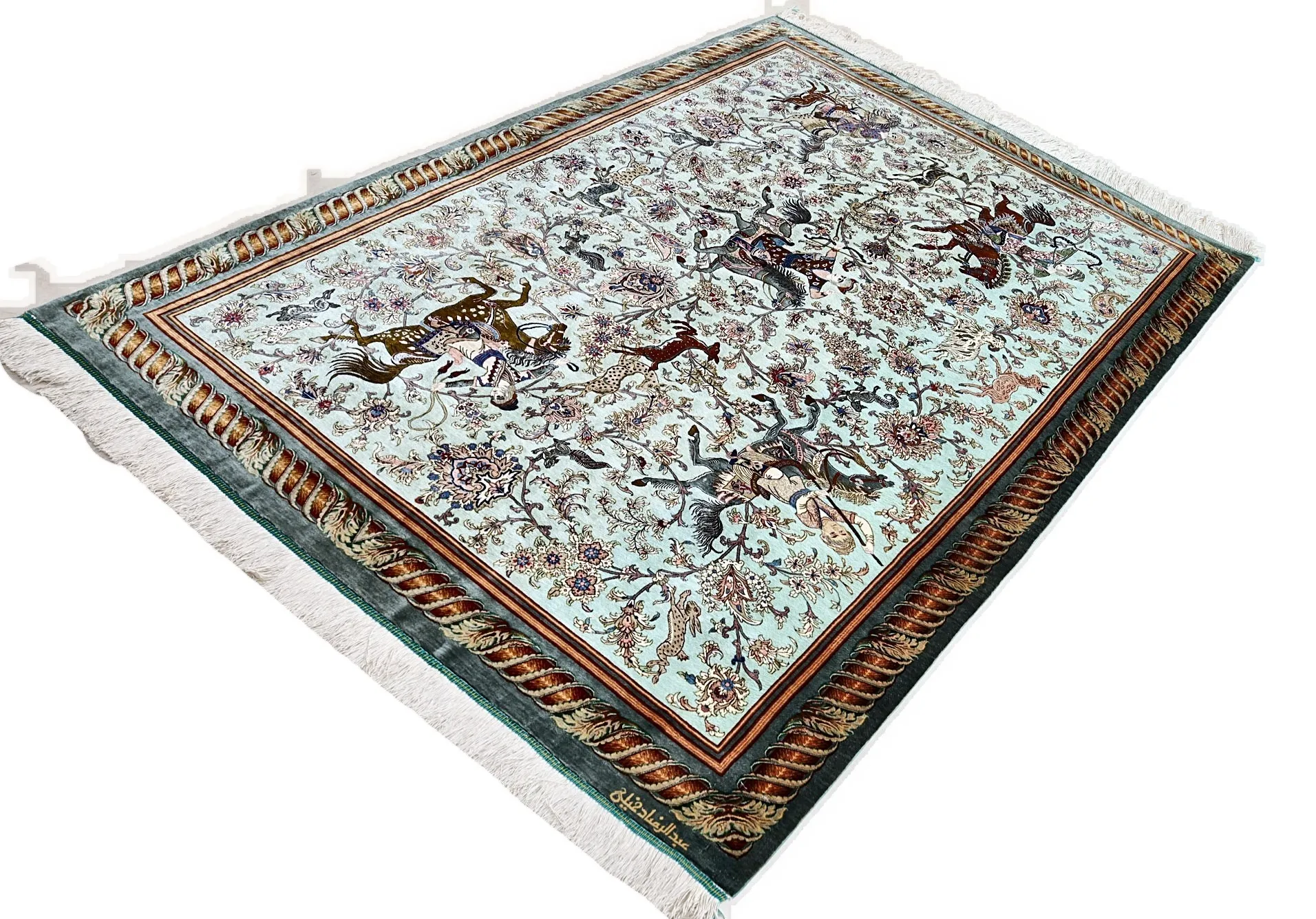 Handgeknüpfter Ghom Perserteppich 202 × 138 cm