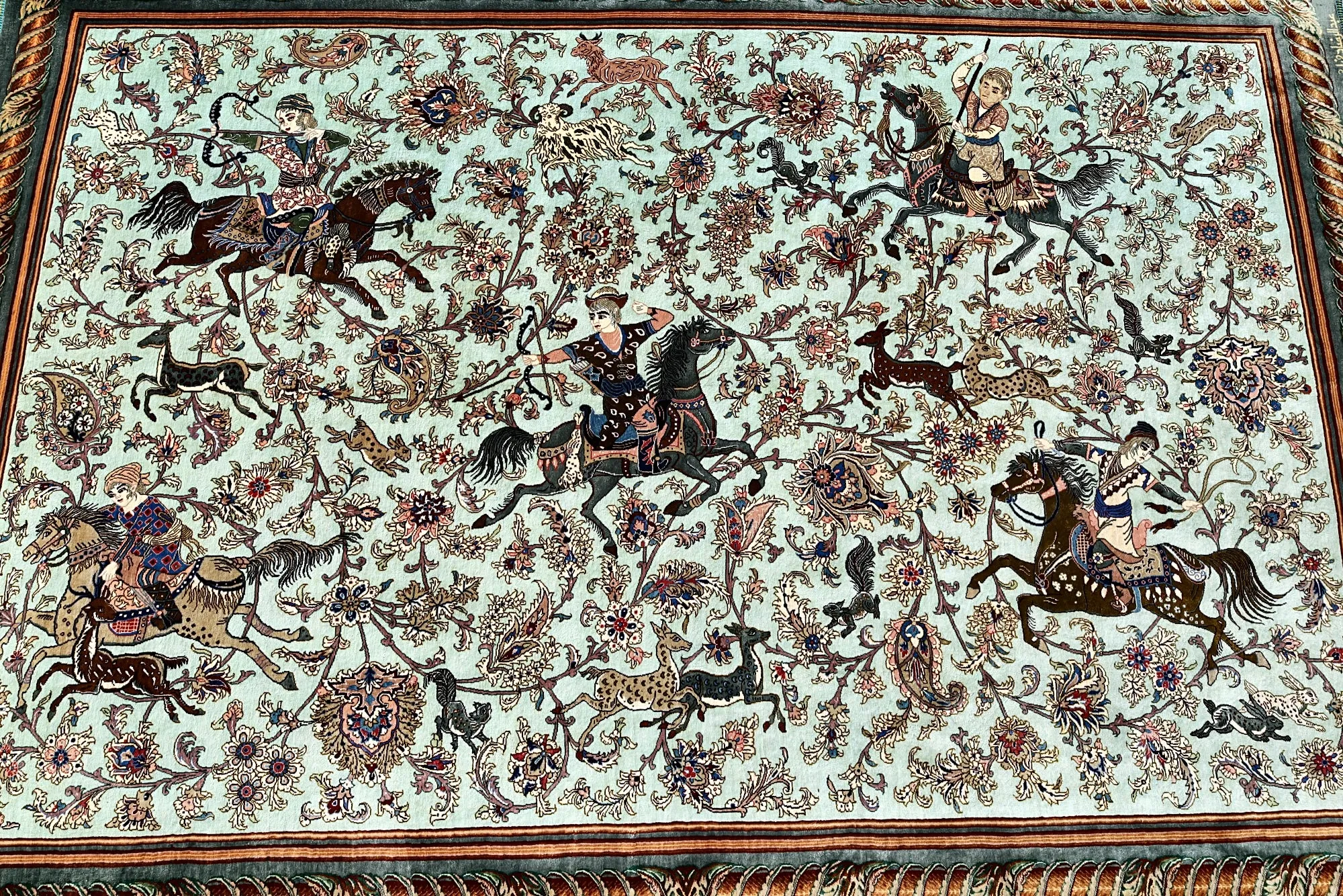 Handgeknüpfter Ghom Perserteppich 202 × 138 cm