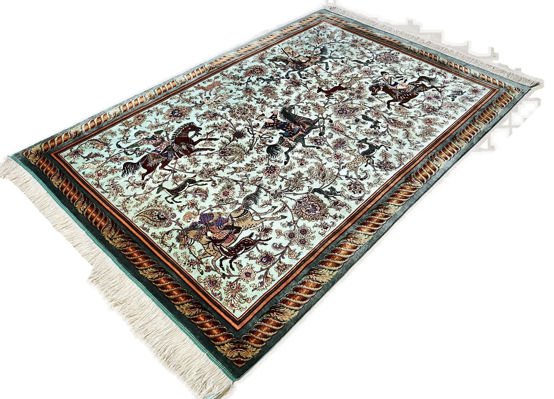 Handgeknüpfter Ghom Perserteppich 202 × 138 cm