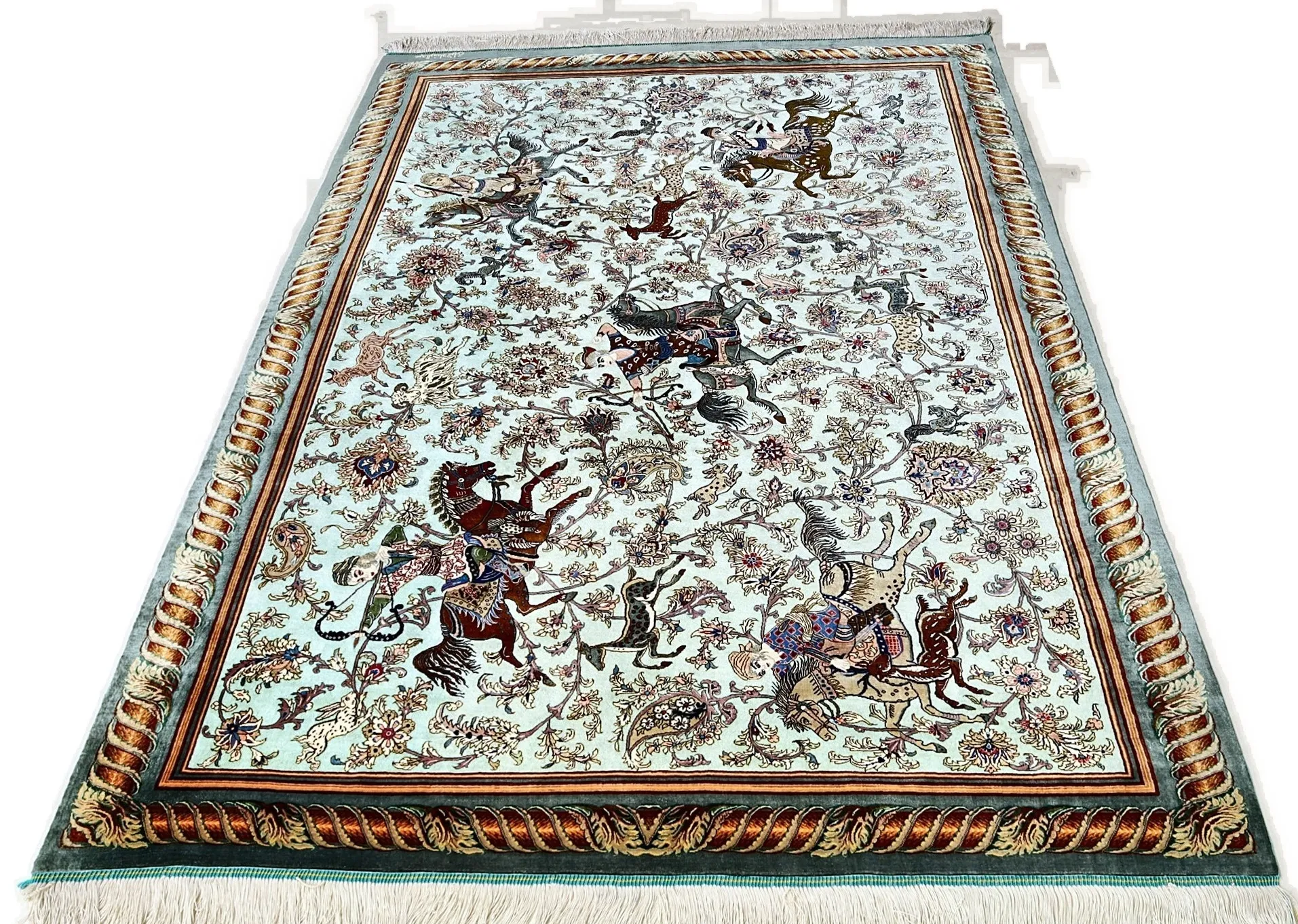 Handgeknüpfter Ghom Perserteppich 202 × 138 cm