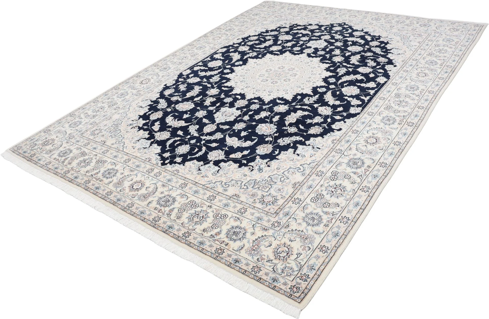 Handgeknüpfter Nain Perserteppich, 250 × 350 cm, Wolle & Seide