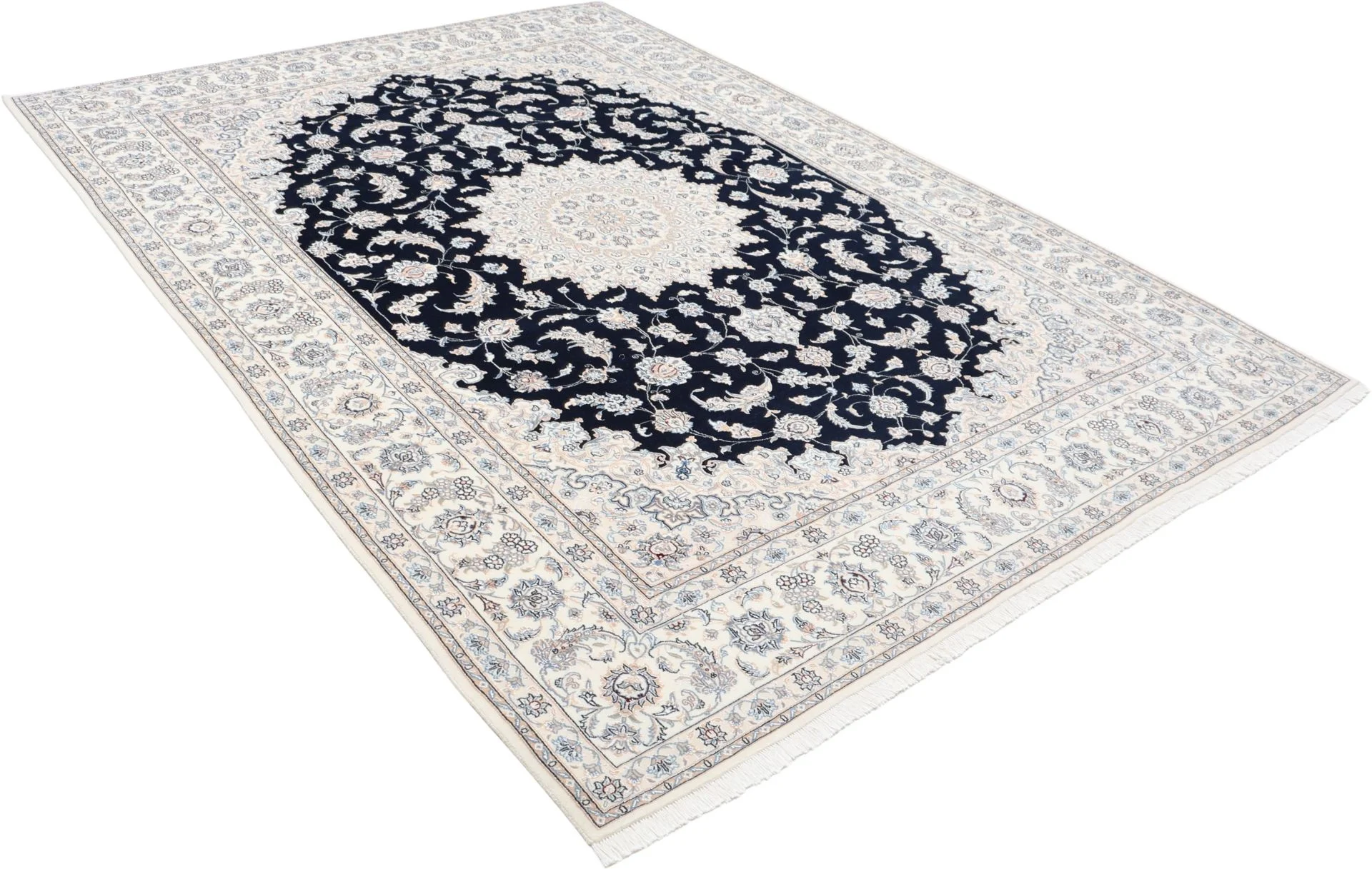 Handgeknüpfter Nain Perserteppich, 250 × 350 cm, Wolle & Seide
