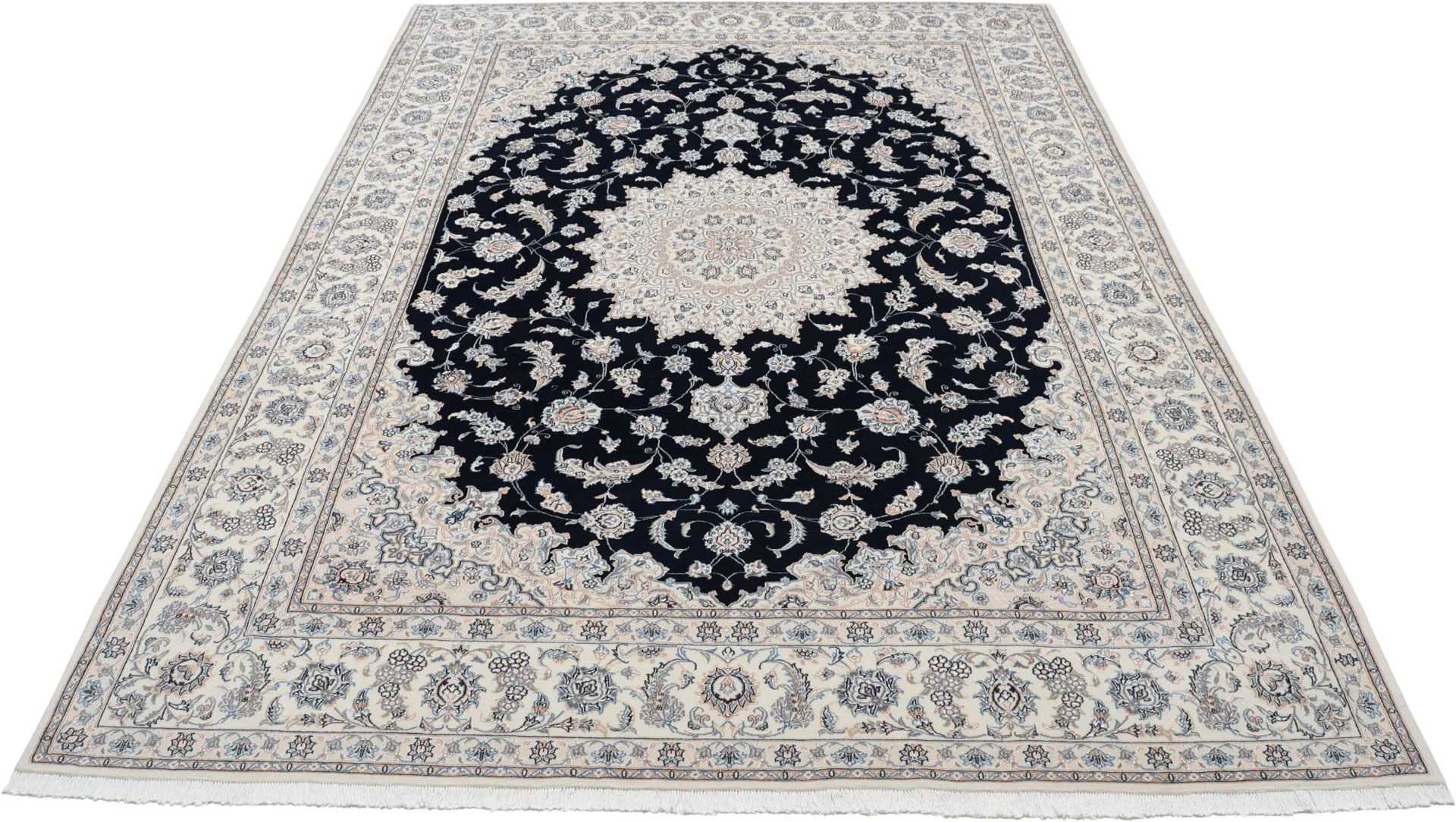 Handgeknüpfter Nain Perserteppich, 250 × 350 cm, Wolle & Seide