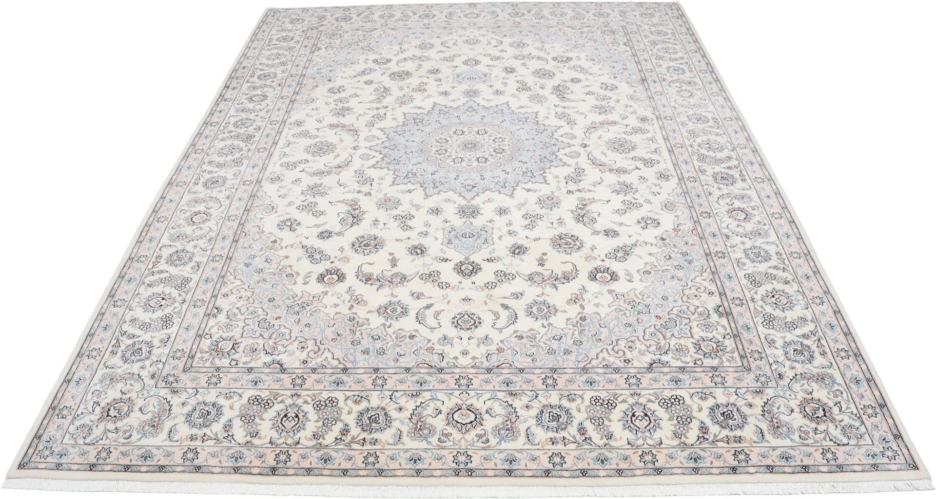 Nain Perserteppich 253 × 345 cm aus Wolle & Seide, handgeknüpft