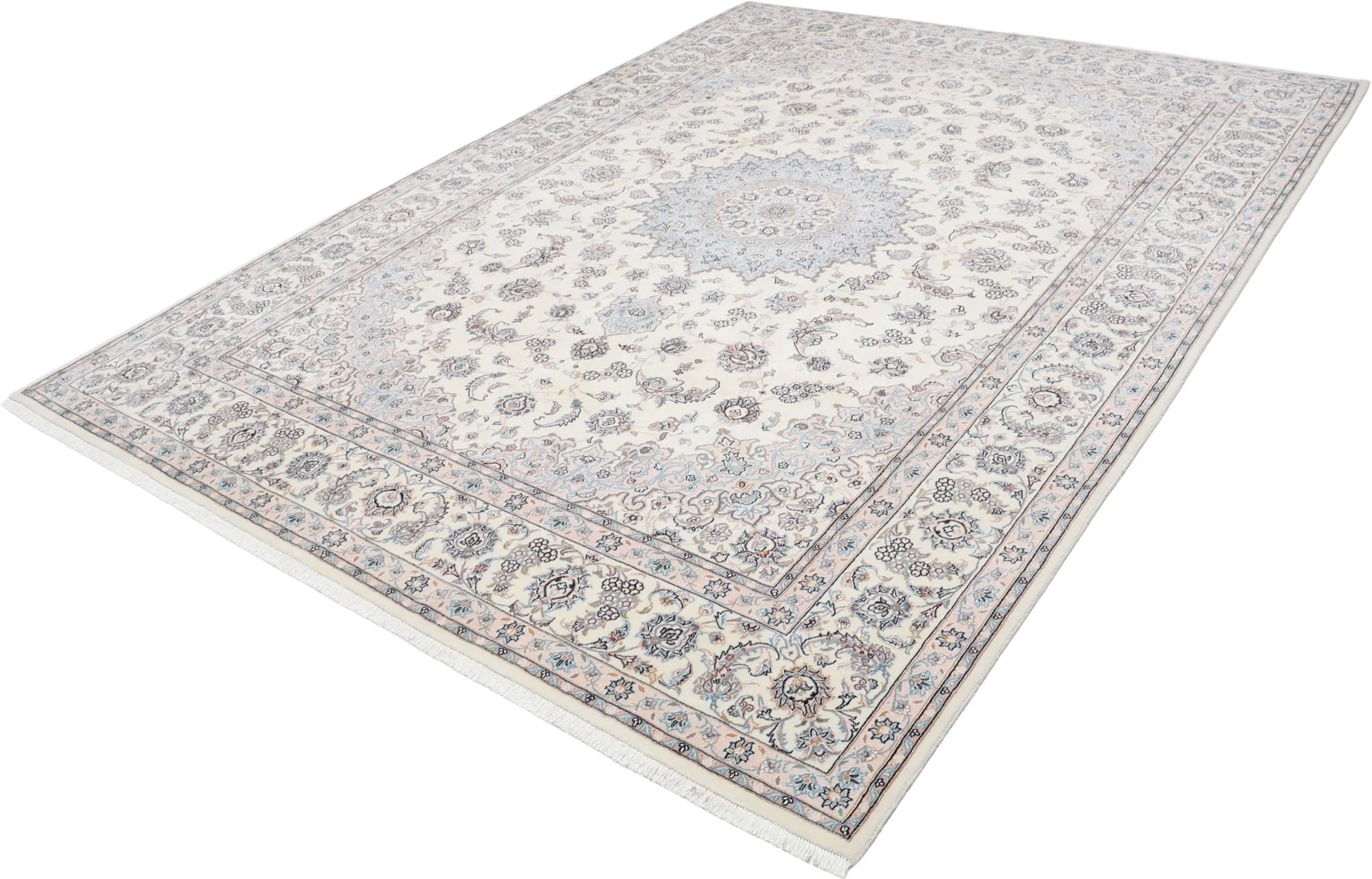 Nain Perserteppich 253 × 345 cm aus Wolle & Seide, handgeknüpft