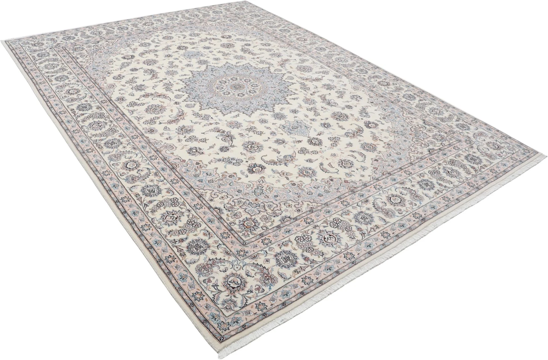 Nain Perserteppich 253 × 345 cm aus Wolle & Seide, handgeknüpft