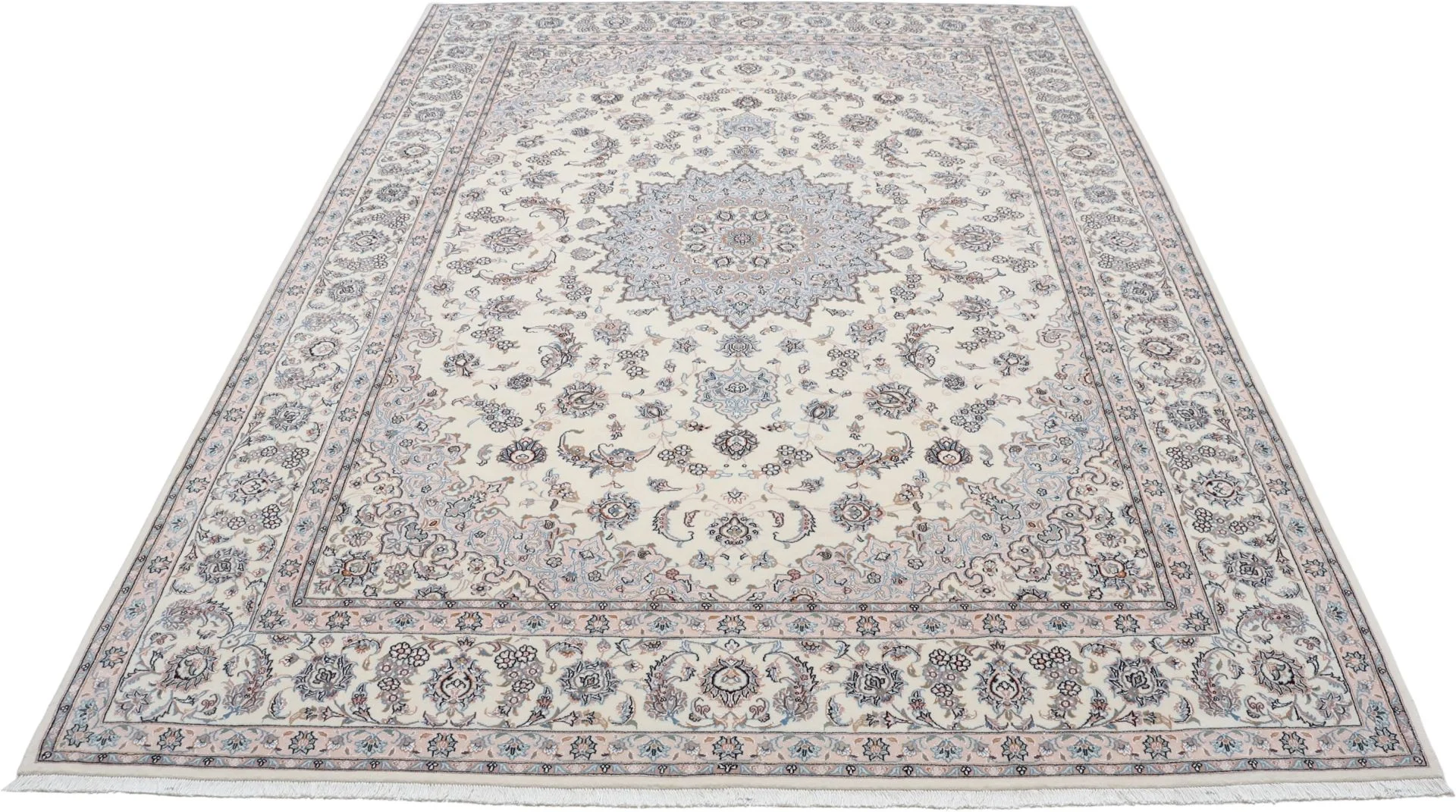 Nain Perserteppich 253 × 345 cm aus Wolle & Seide, handgeknüpft