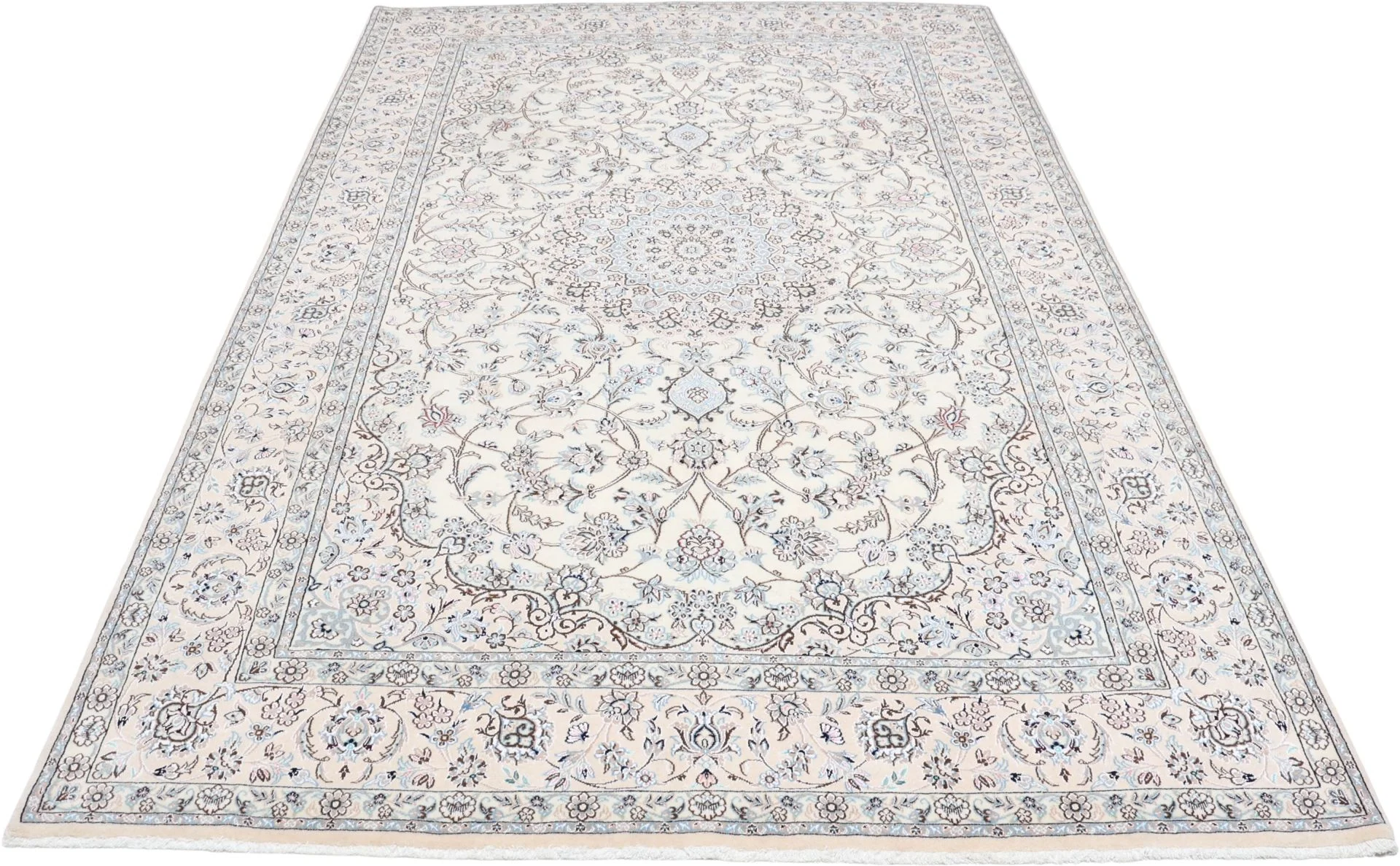 Nain Perserteppich 202 × 308 cm aus Wolle & Seide, handgeknüpft