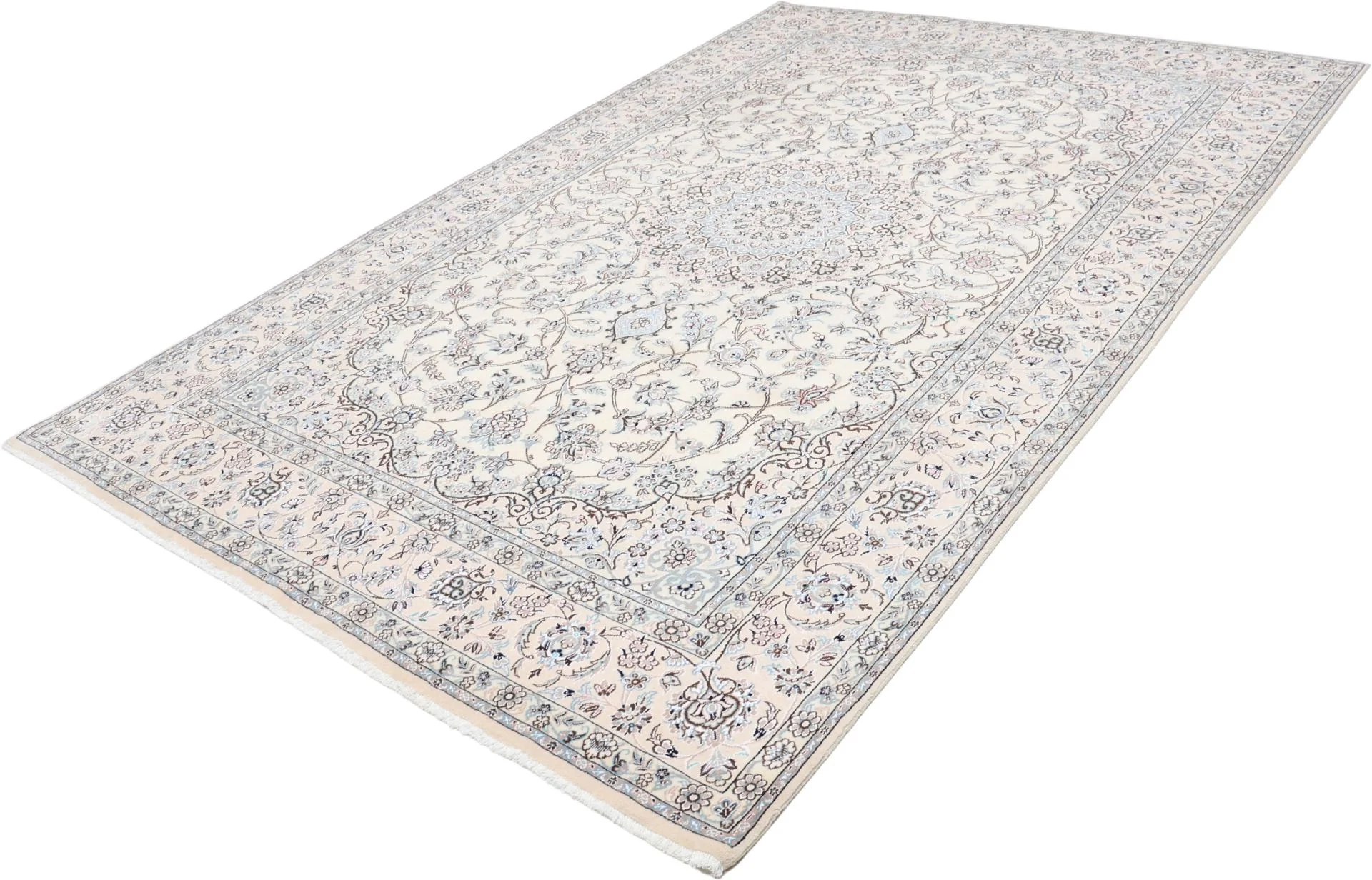 Nain Perserteppich 202 × 308 cm aus Wolle & Seide, handgeknüpft