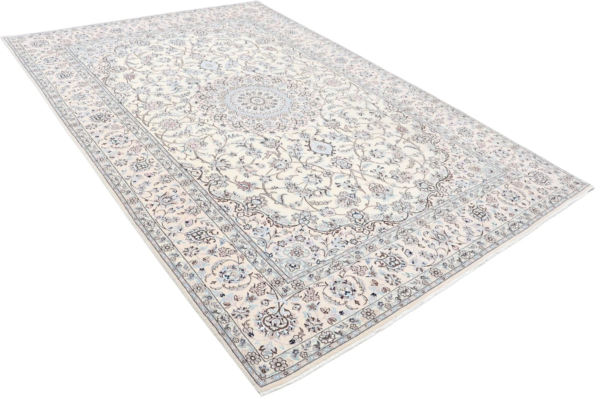 Nain Perserteppich 202 × 308 cm aus Wolle & Seide, handgeknüpft