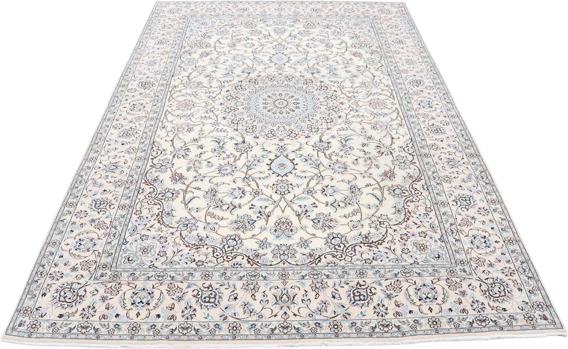 Nain Perserteppich 202 × 308 cm aus Wolle & Seide, handgeknüpft