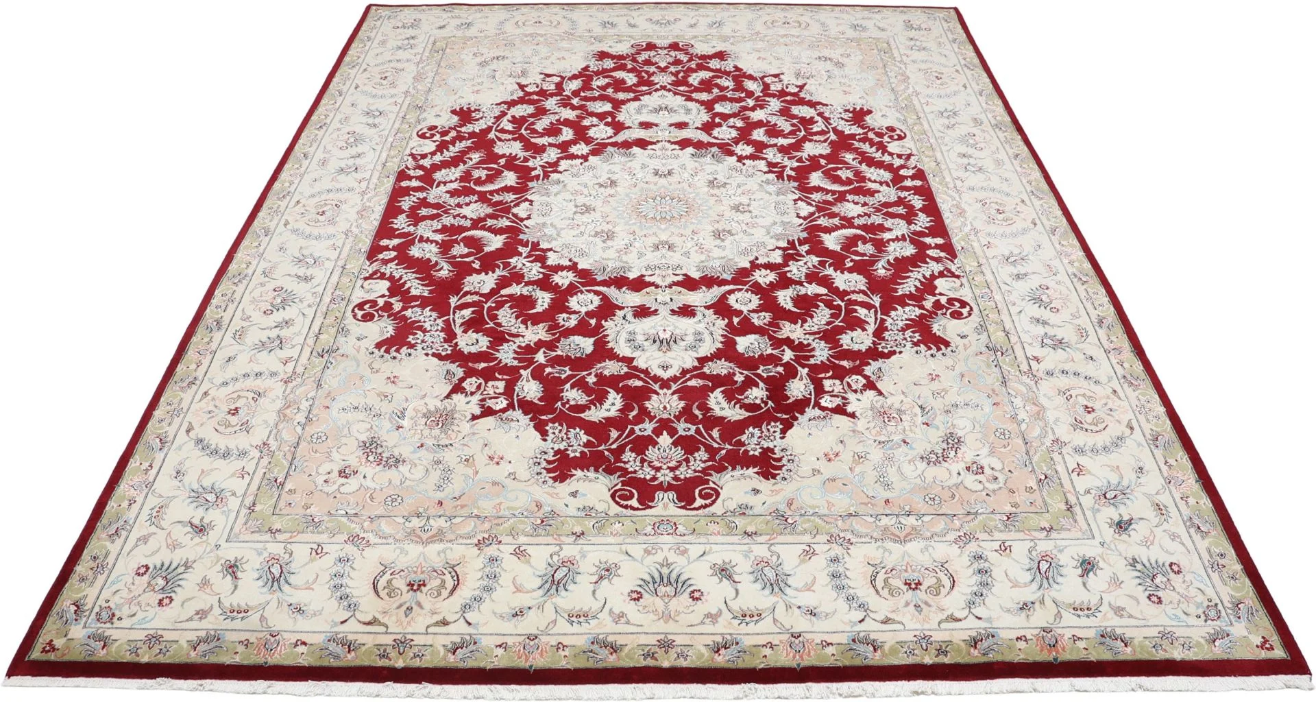 Handgeknüpfter Täbriz Perserteppich, 250 × 345 cm, Wolle & Seide