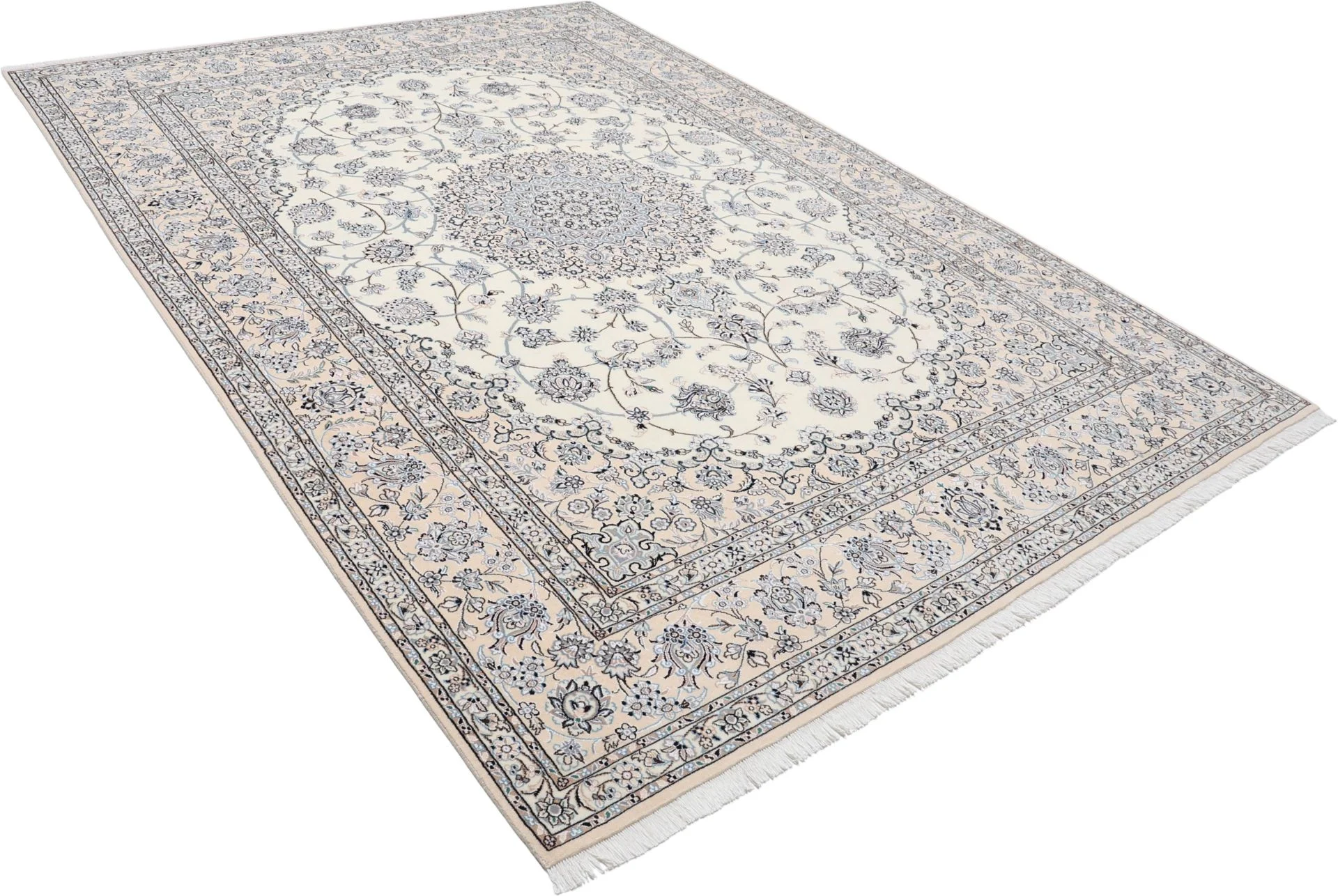 Handgeknüpfter Nain Perserteppich, 248 × 357 cm, Wolle & Seide