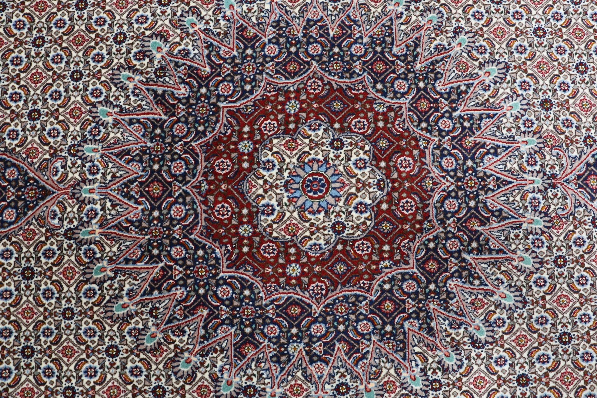 Handgeknüpfter Moud Perserteppich, 245 × 345 cm, Wolle & Seide