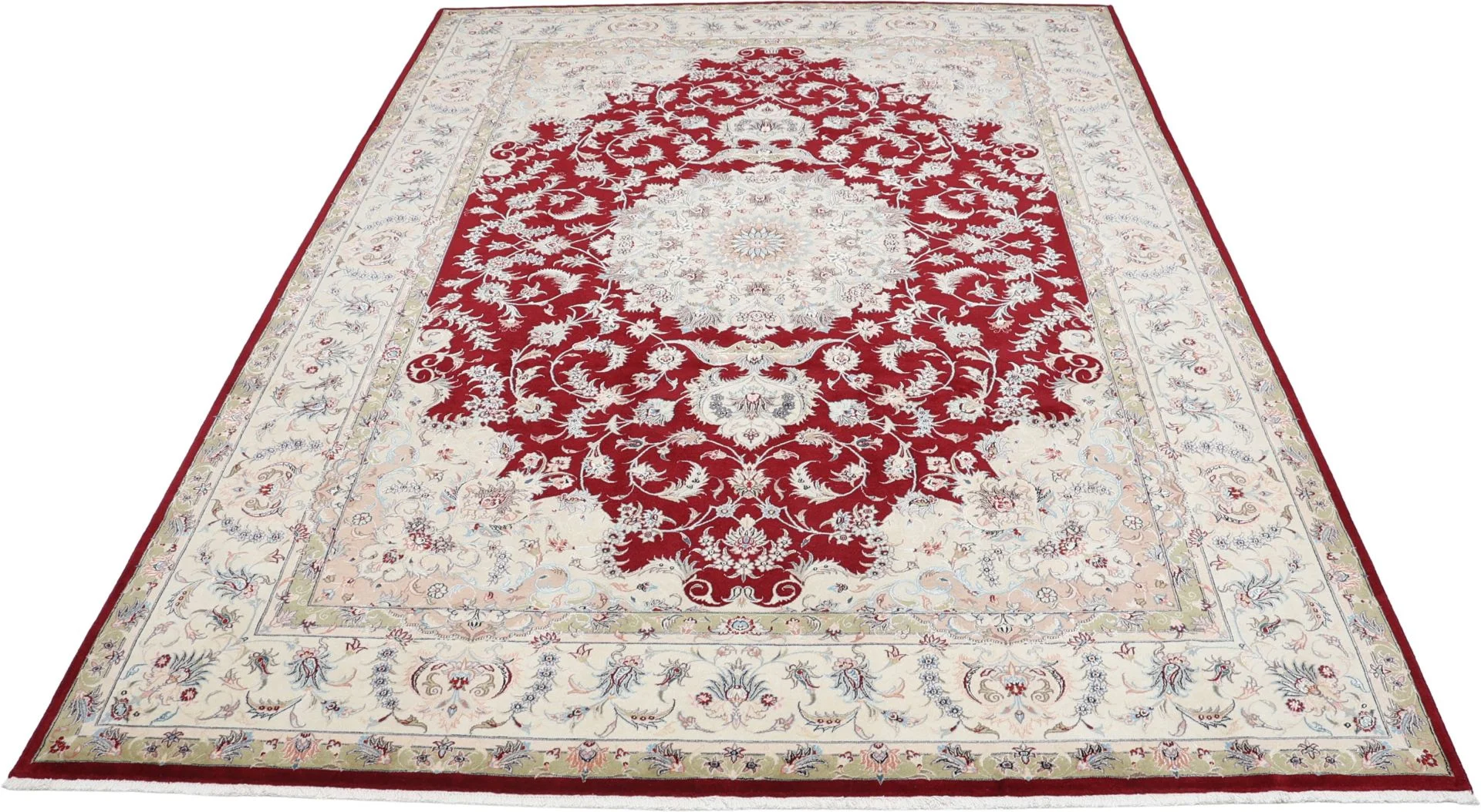 Täbriz Perserteppich 248 × 343 cm aus Wolle & Seide, handgeknüpft