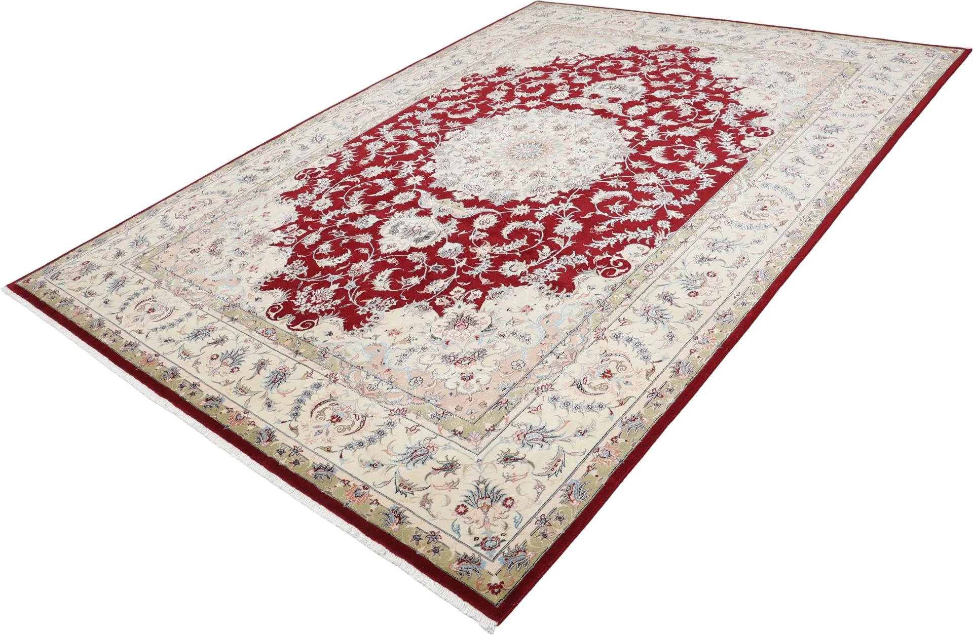 Täbriz Perserteppich 248 × 343 cm aus Wolle & Seide, handgeknüpft