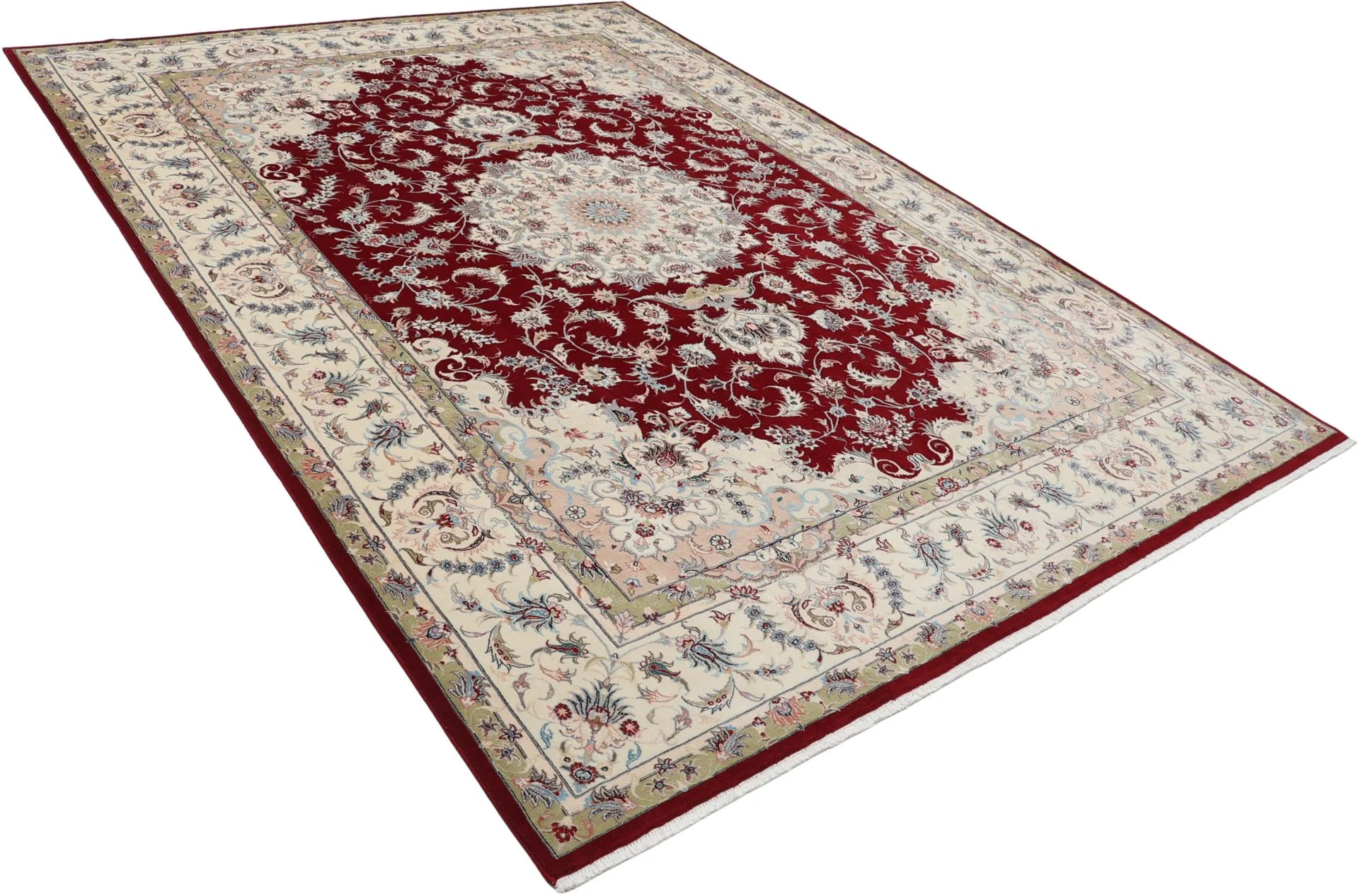 Täbriz Perserteppich 248 × 343 cm aus Wolle & Seide, handgeknüpft