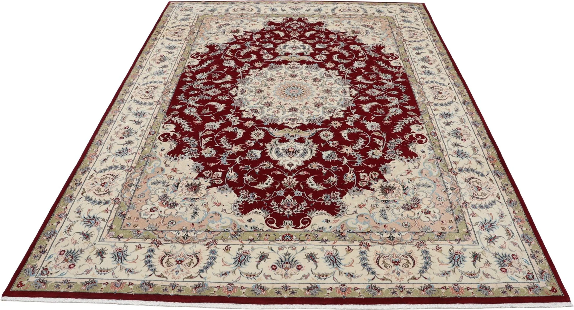 Täbriz Perserteppich 248 × 343 cm aus Wolle & Seide, handgeknüpft