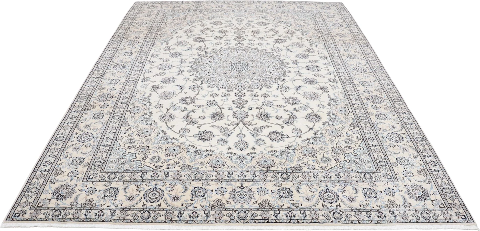 Handgeknüpfter Nain Perserteppich, 258 × 350 cm, Wolle & Seide
