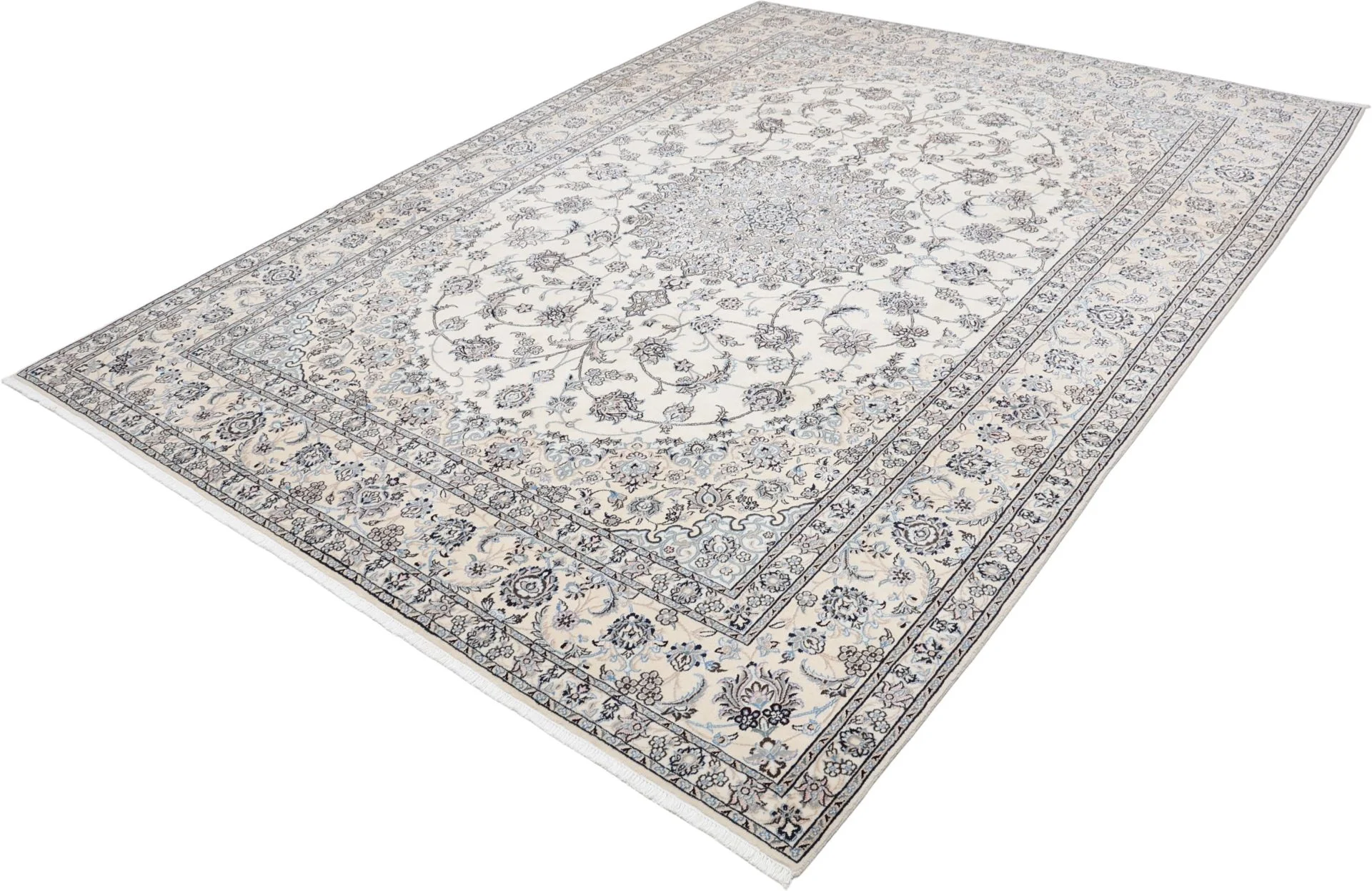 Handgeknüpfter Nain Perserteppich, 258 × 350 cm, Wolle & Seide