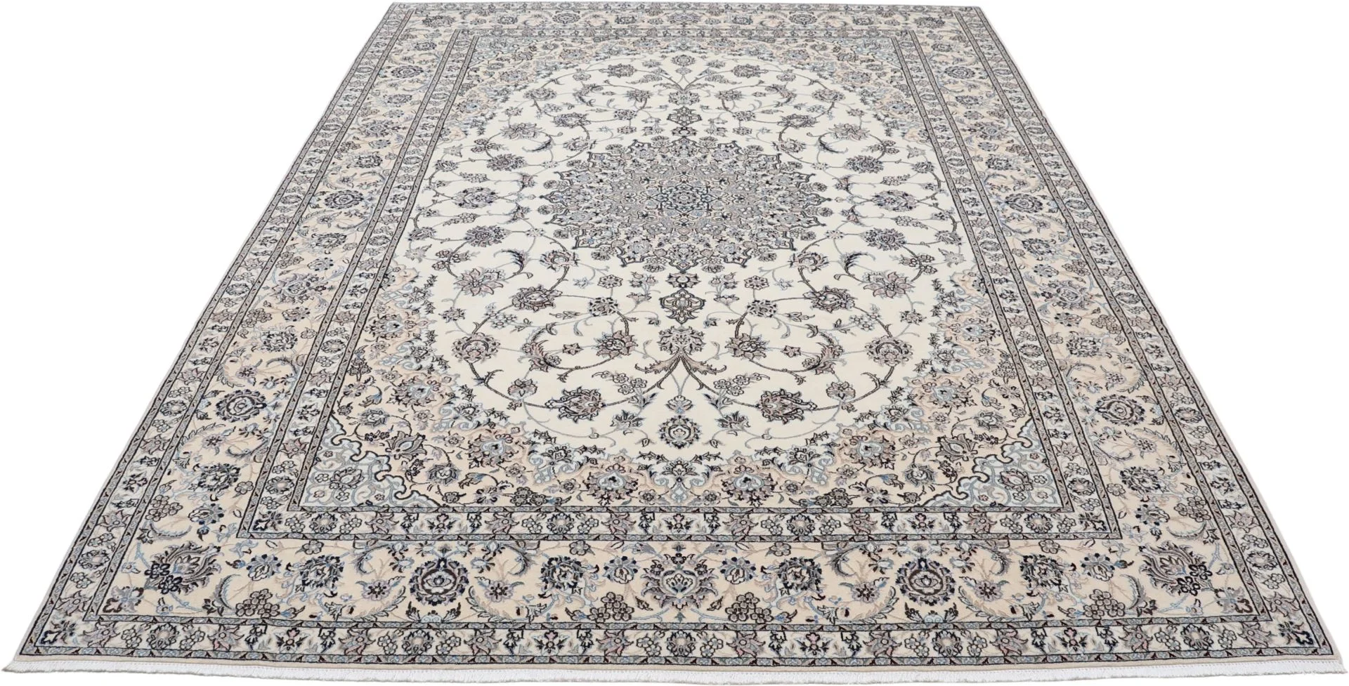 Handgeknüpfter Nain Perserteppich, 258 × 350 cm, Wolle & Seide