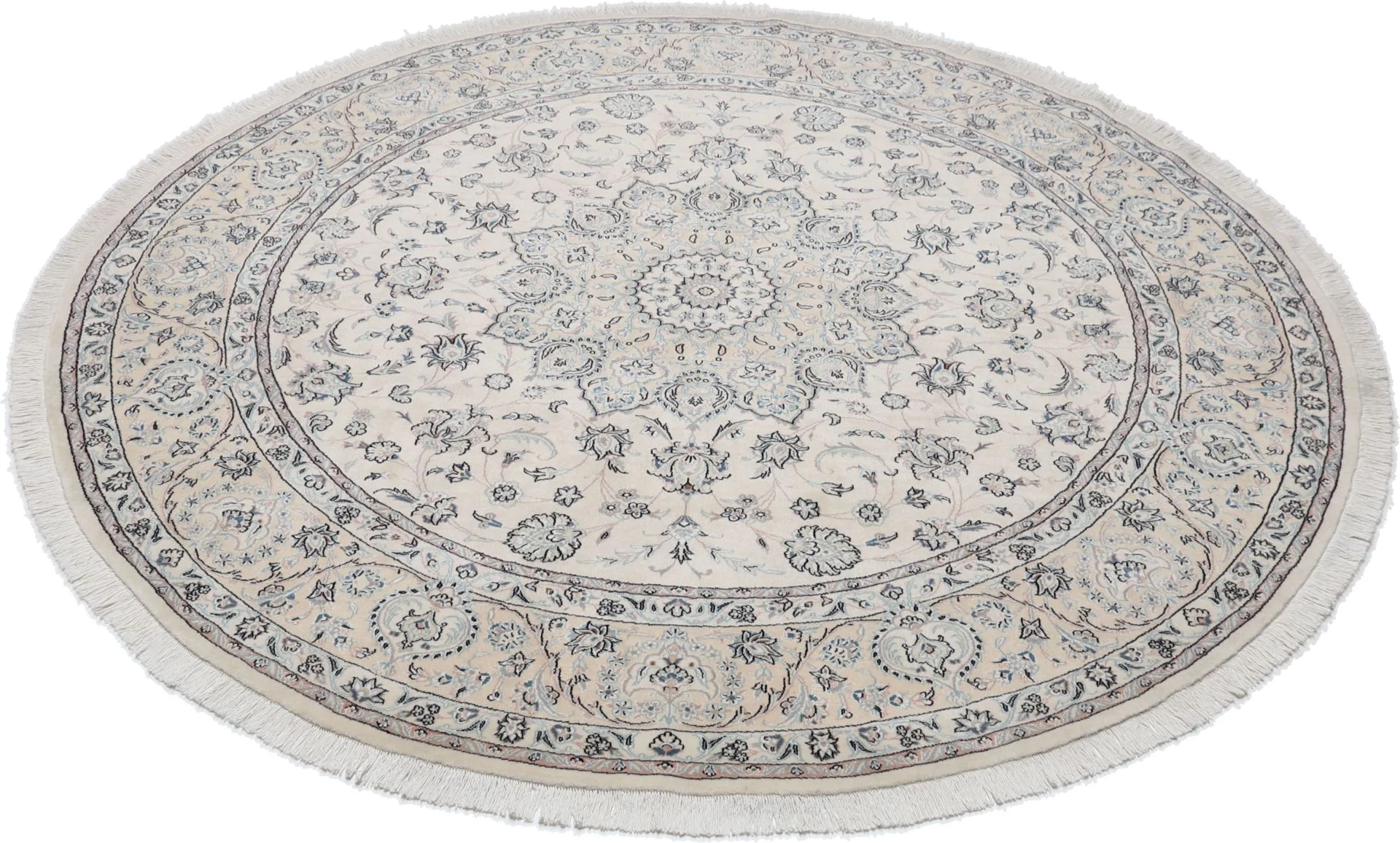 perserteppich-nain-255-x-255-cm-schurwolle-handgeknupft-rund-33 Nain Perserteppich aus Iran, 255 × 255 cm
