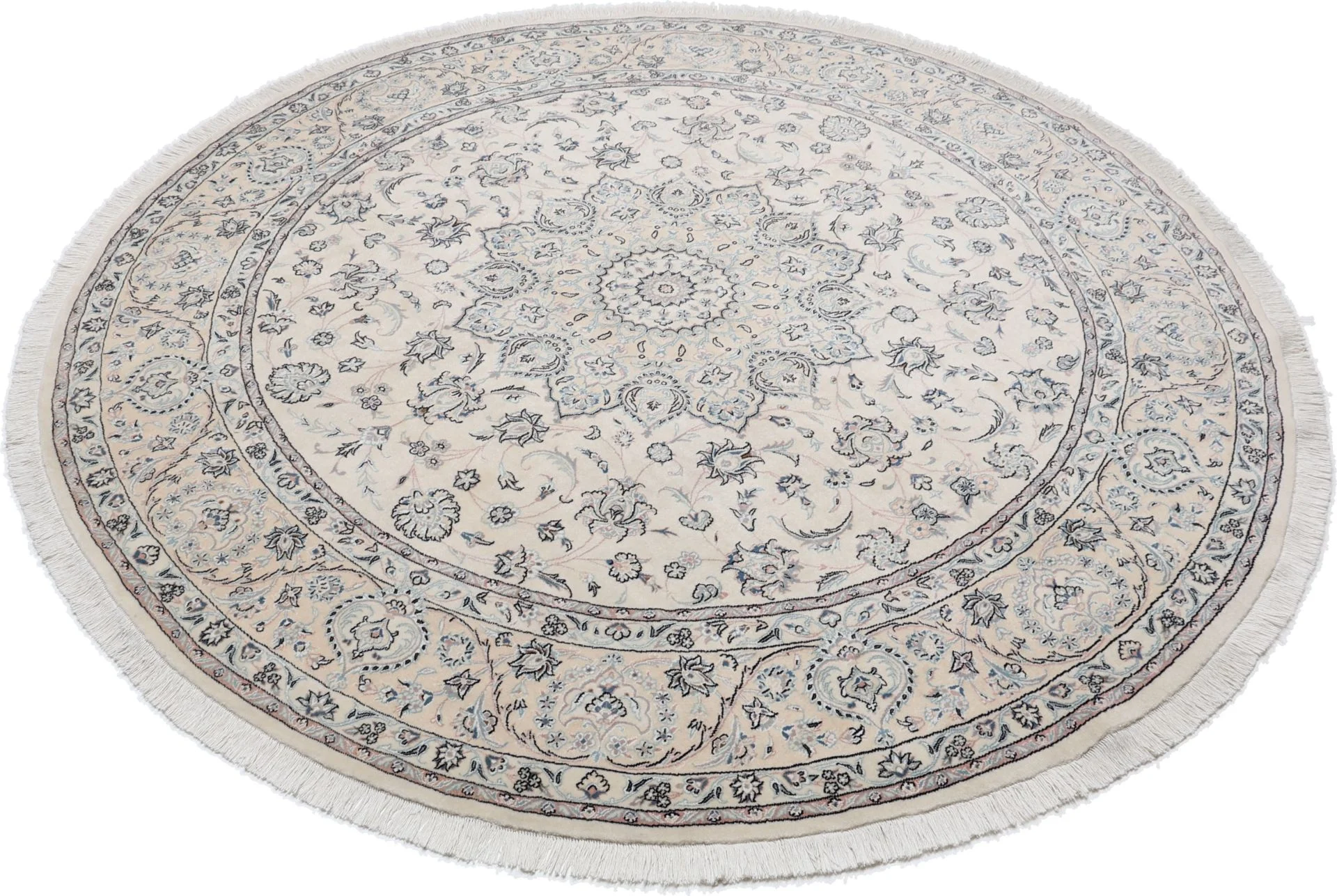perserteppich-nain-255-x-255-cm-schurwolle-handgeknupft-rund-40 Nain Perserteppich aus Iran, 255 × 255 cm