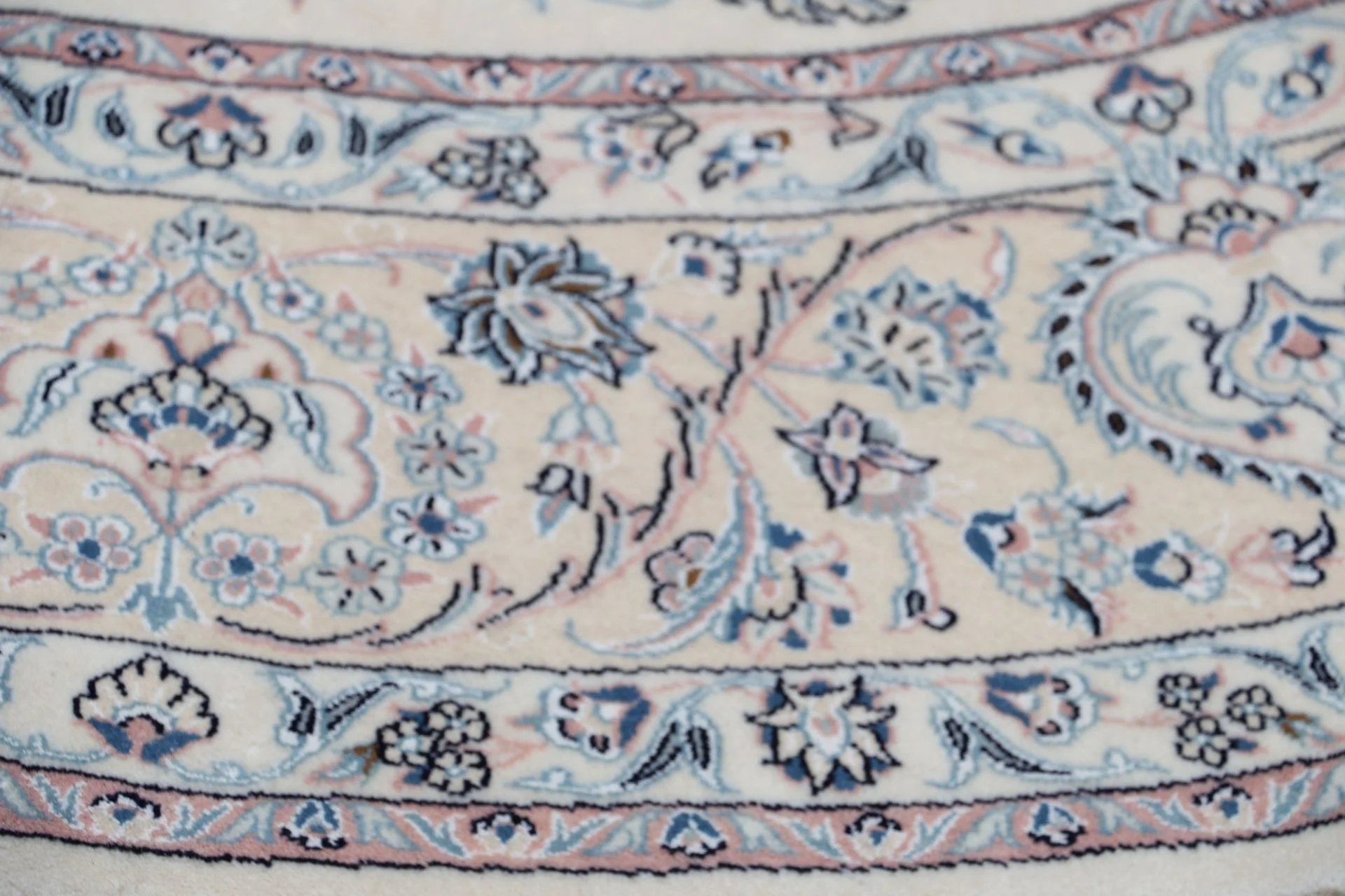 perserteppich-nain-255-x-255-cm-schurwolle-handgeknupft-rund-65 Nain Perserteppich aus Iran, 255 × 255 cm