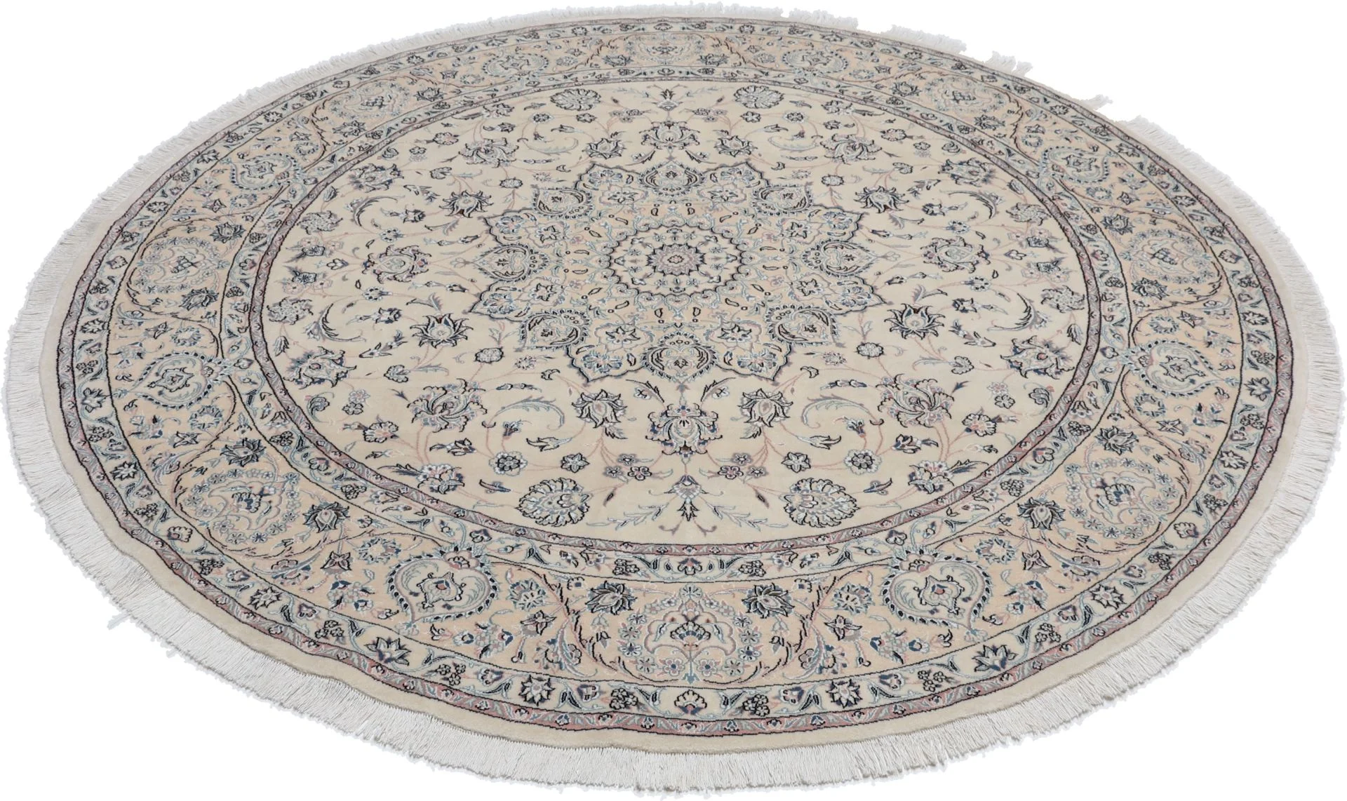 perserteppich-nain-255-x-255-cm-schurwolle-handgeknupft-rund-71 Nain Perserteppich aus Iran, 255 × 255 cm