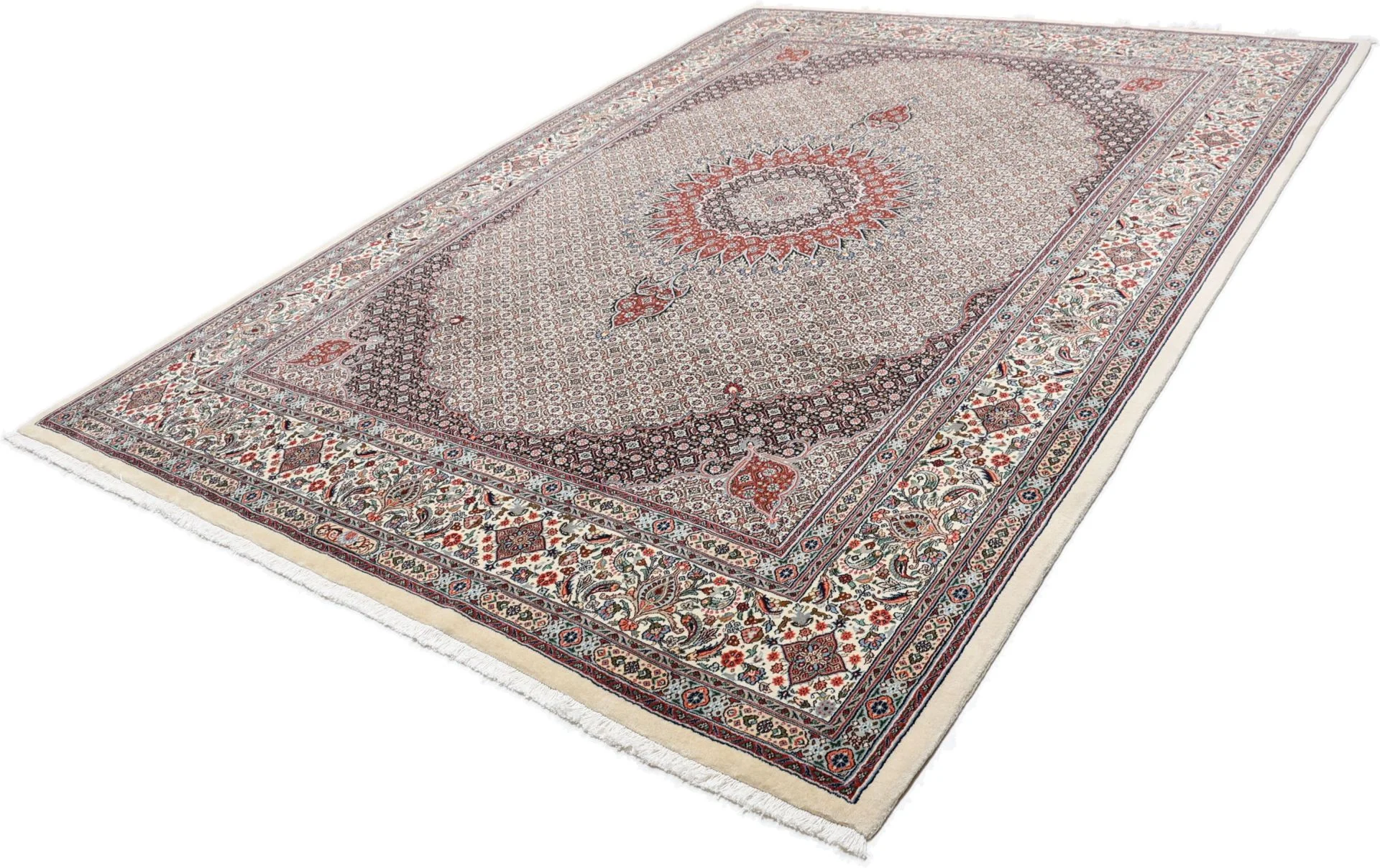 Moud Perserteppich 256 × 348 cm aus Wolle & Seide, handgeknüpft