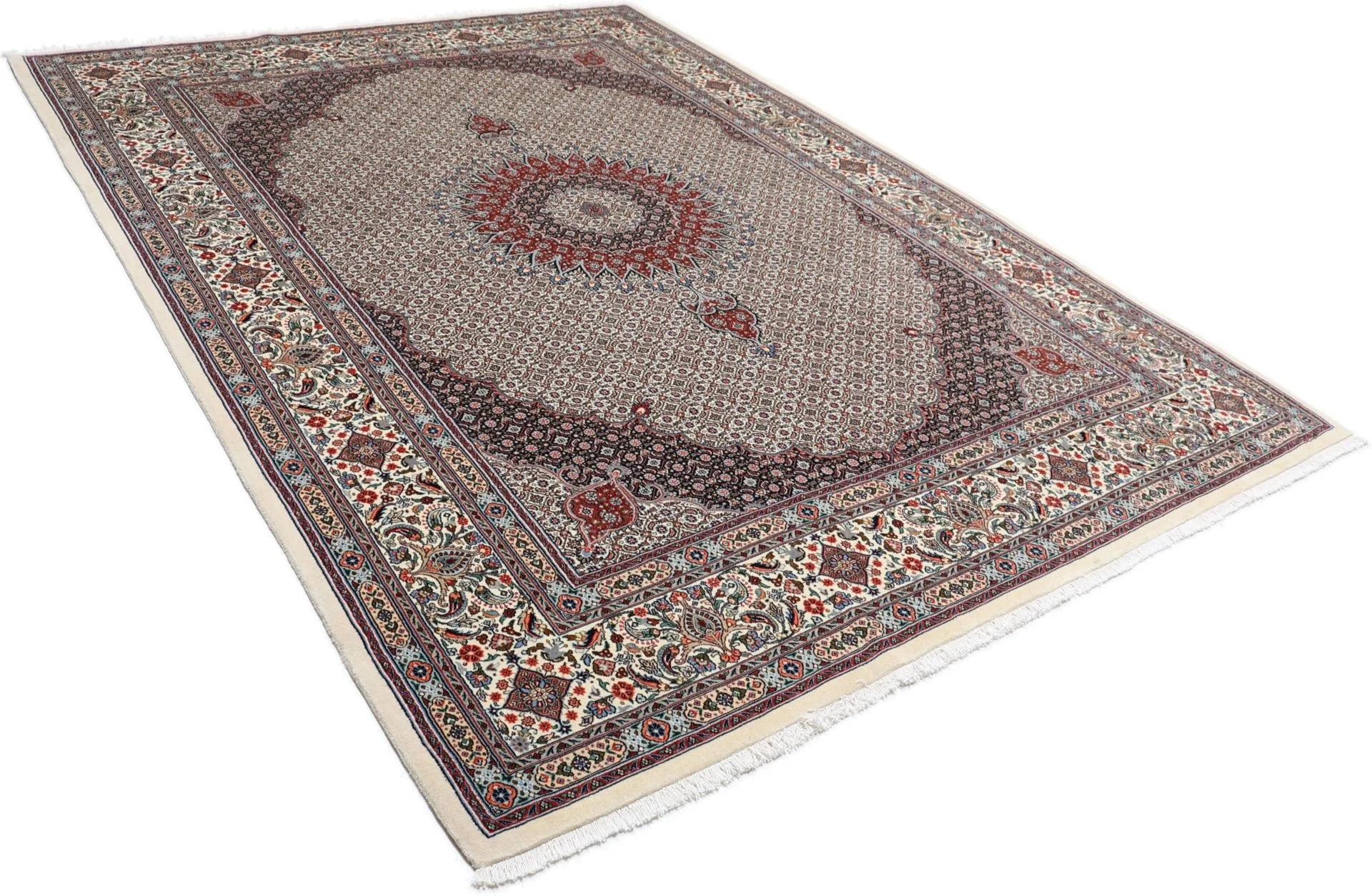Moud Perserteppich 256 × 348 cm aus Wolle & Seide, handgeknüpft