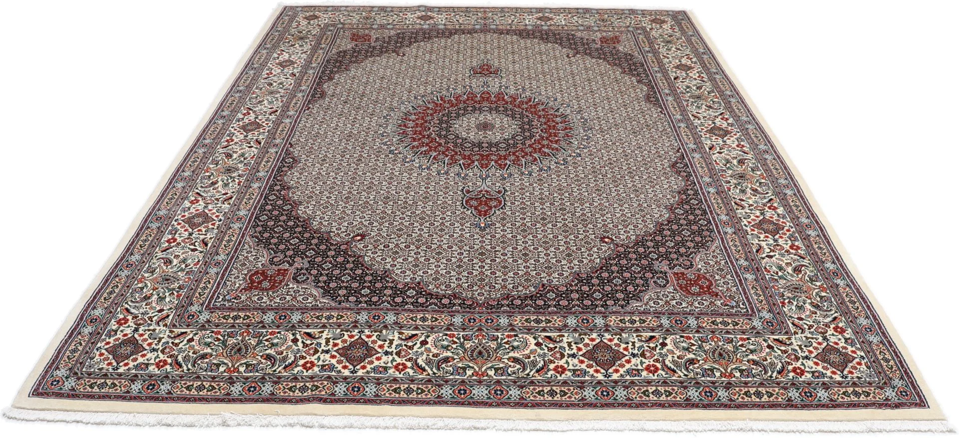 Moud Perserteppich 256 × 348 cm aus Wolle & Seide, handgeknüpft