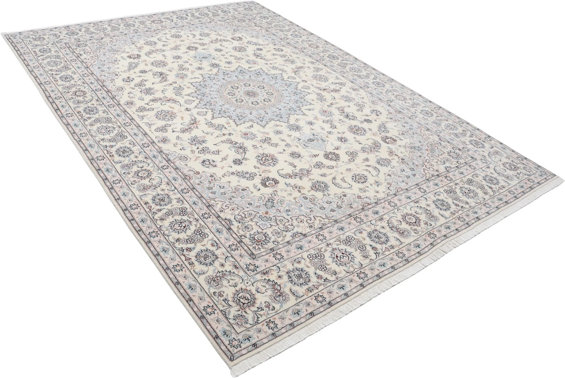 Nain Perserteppich 246 × 344 cm aus Wolle & Seide, handgeknüpft
