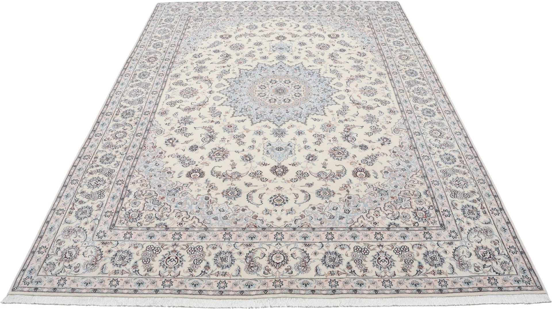Nain Perserteppich 246 × 344 cm aus Wolle & Seide, handgeknüpft