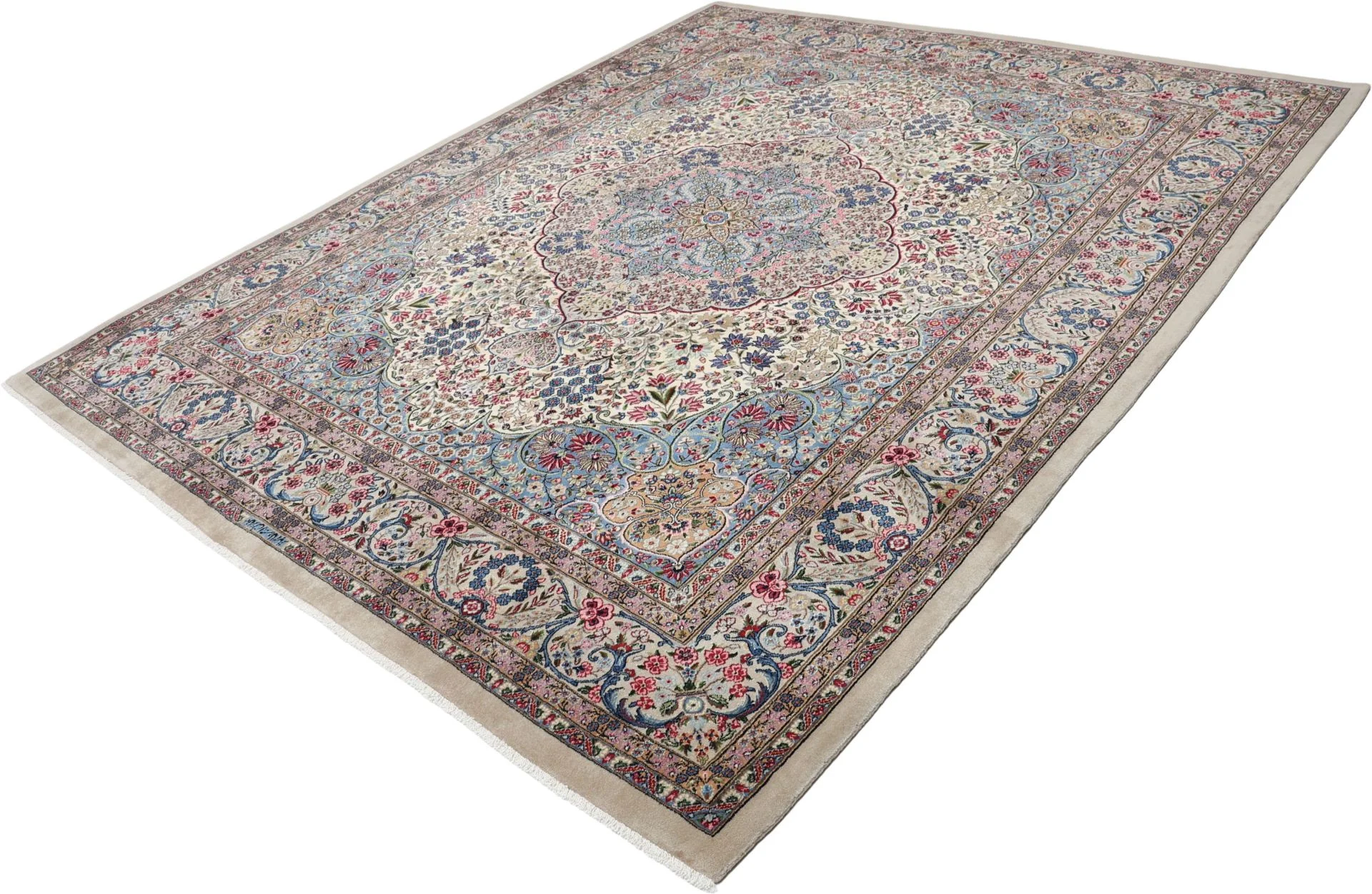 Kerman Perserteppich 250 × 300 cm aus Wolle & Seide, handgeknüpft